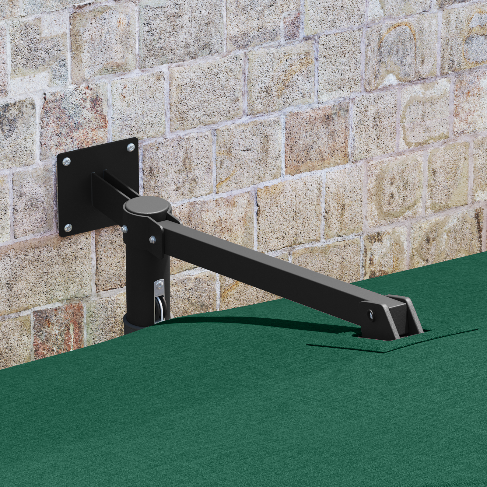Umbrela de terasă Verde Poliester 300 cm x 300 cm Pliabilă GartenMobel Dekor