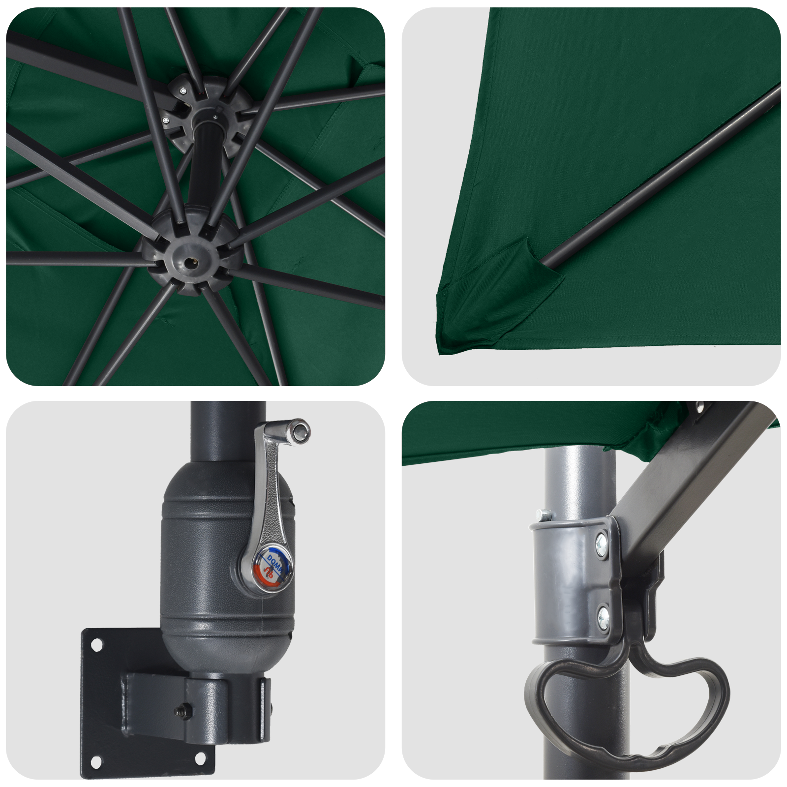 Umbrela de terasă Verde Poliester 300 cm x 300 cm Pliabilă GartenMobel Dekor