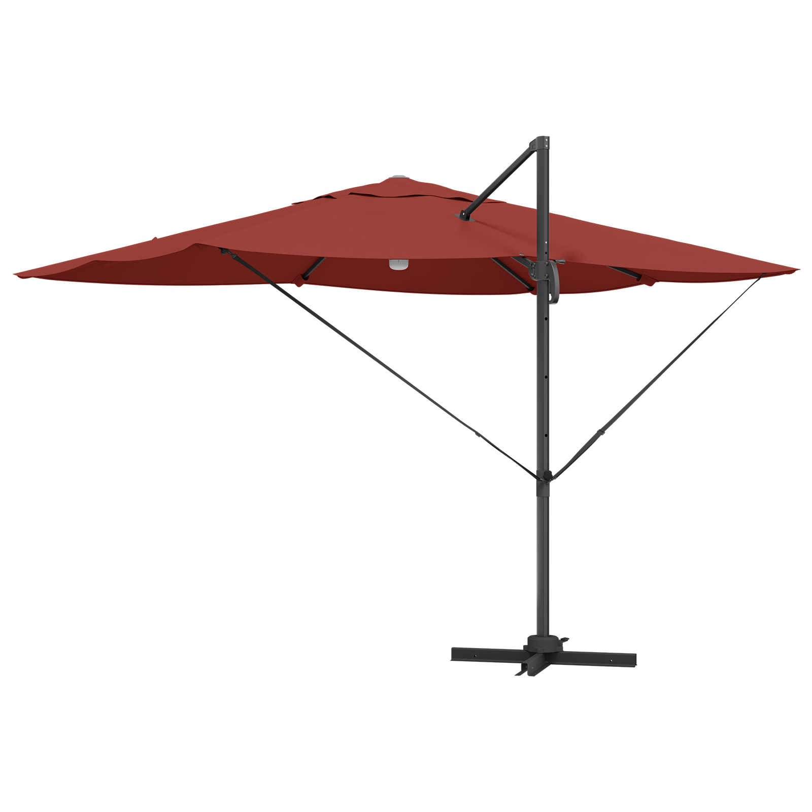 Umbra cantilever Terracotta Poliester Mare Pliabilă GartenMobel Dekor