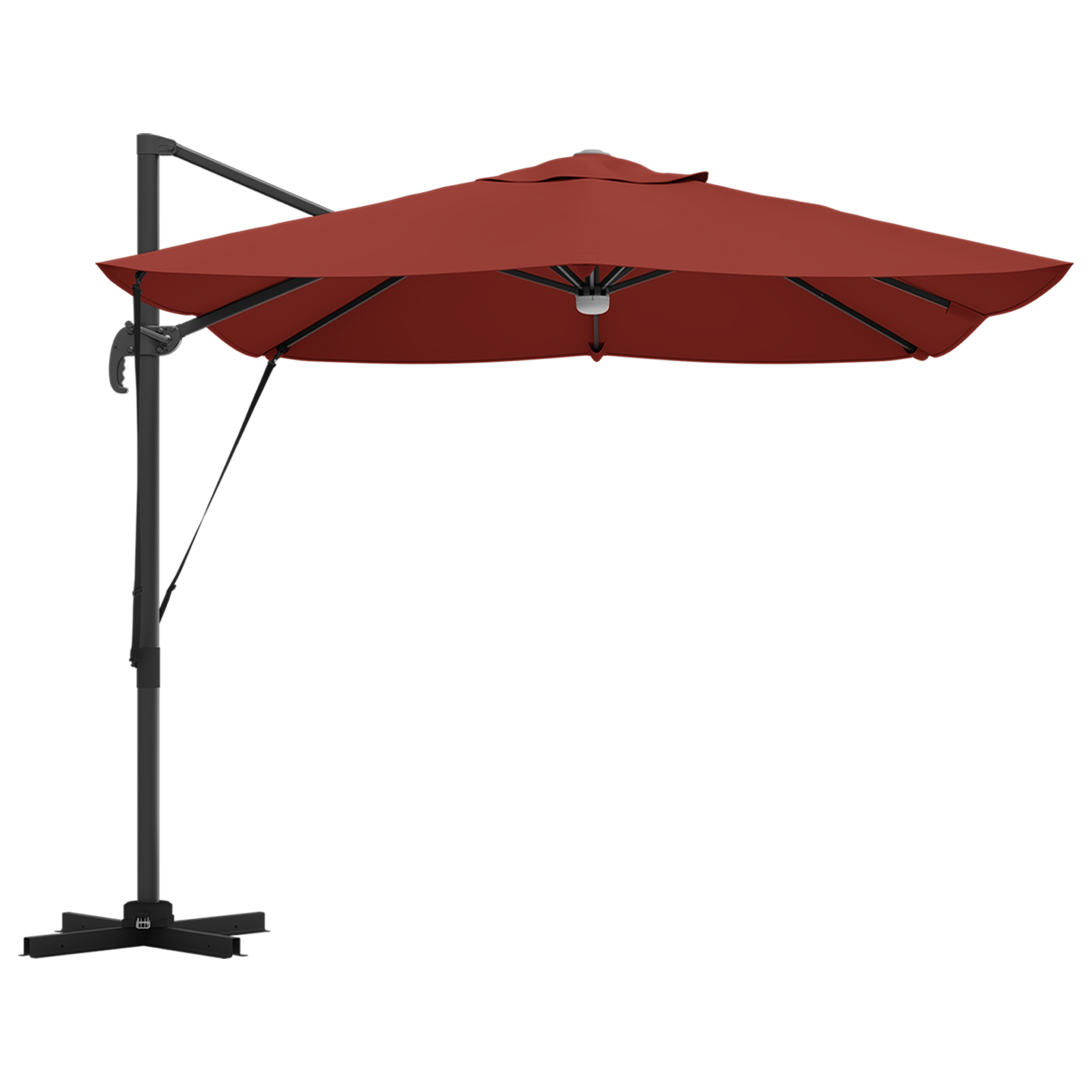 Umbra cantilever Terracotta Poliester Mare Pliabilă GartenMobel Dekor