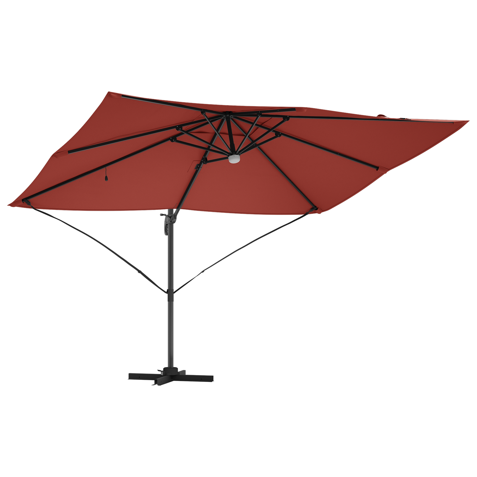 Umbra cantilever Terracotta Poliester Mare Pliabilă GartenMobel Dekor