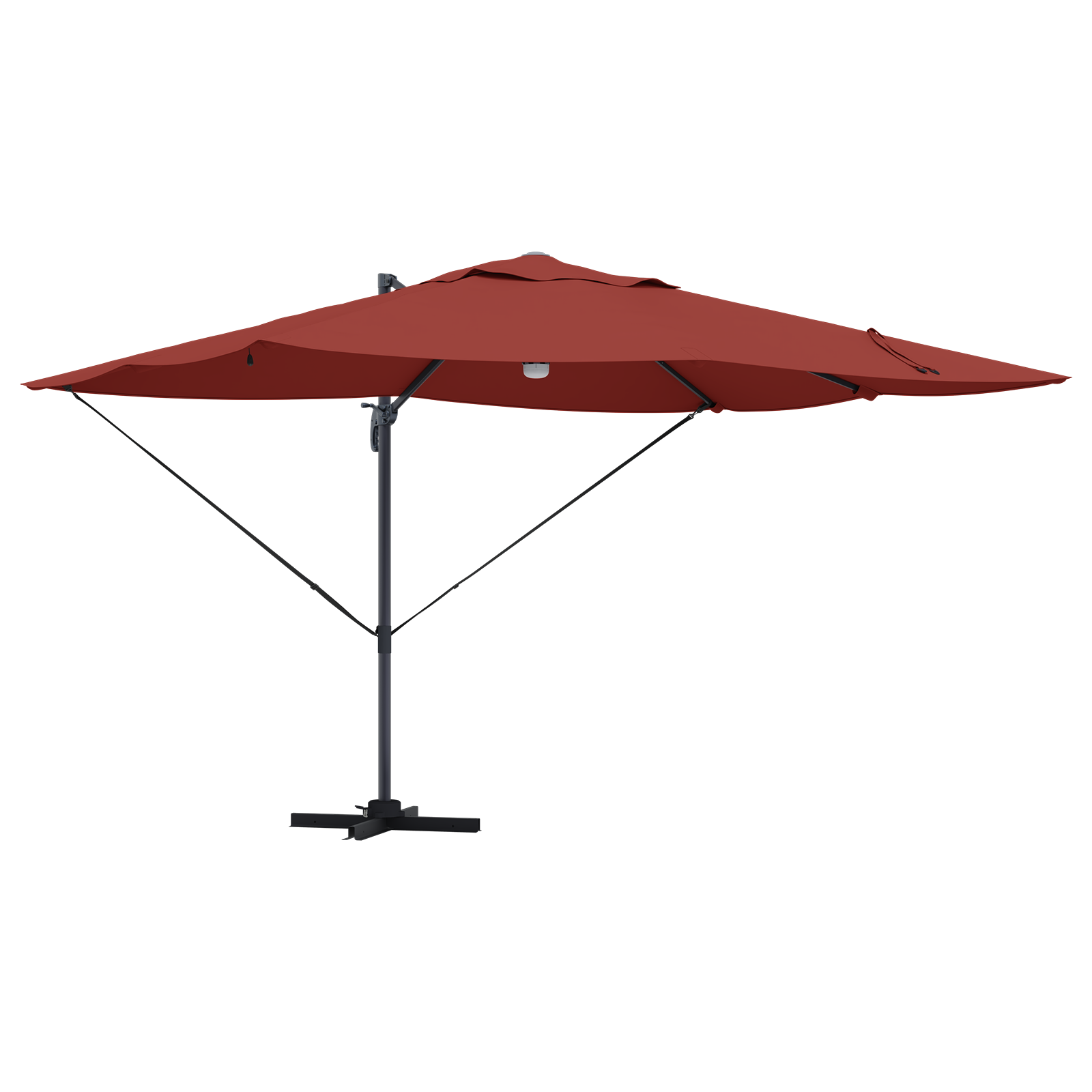 Umbra cantilever Terracotta Poliester Mare Pliabilă GartenMobel Dekor