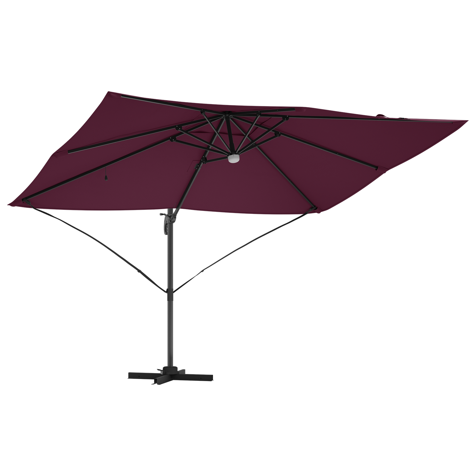Umbrela Cantilever - Bordo Bordo Metal și Țesătură Mediu Pliabil GartenMobel Dekor