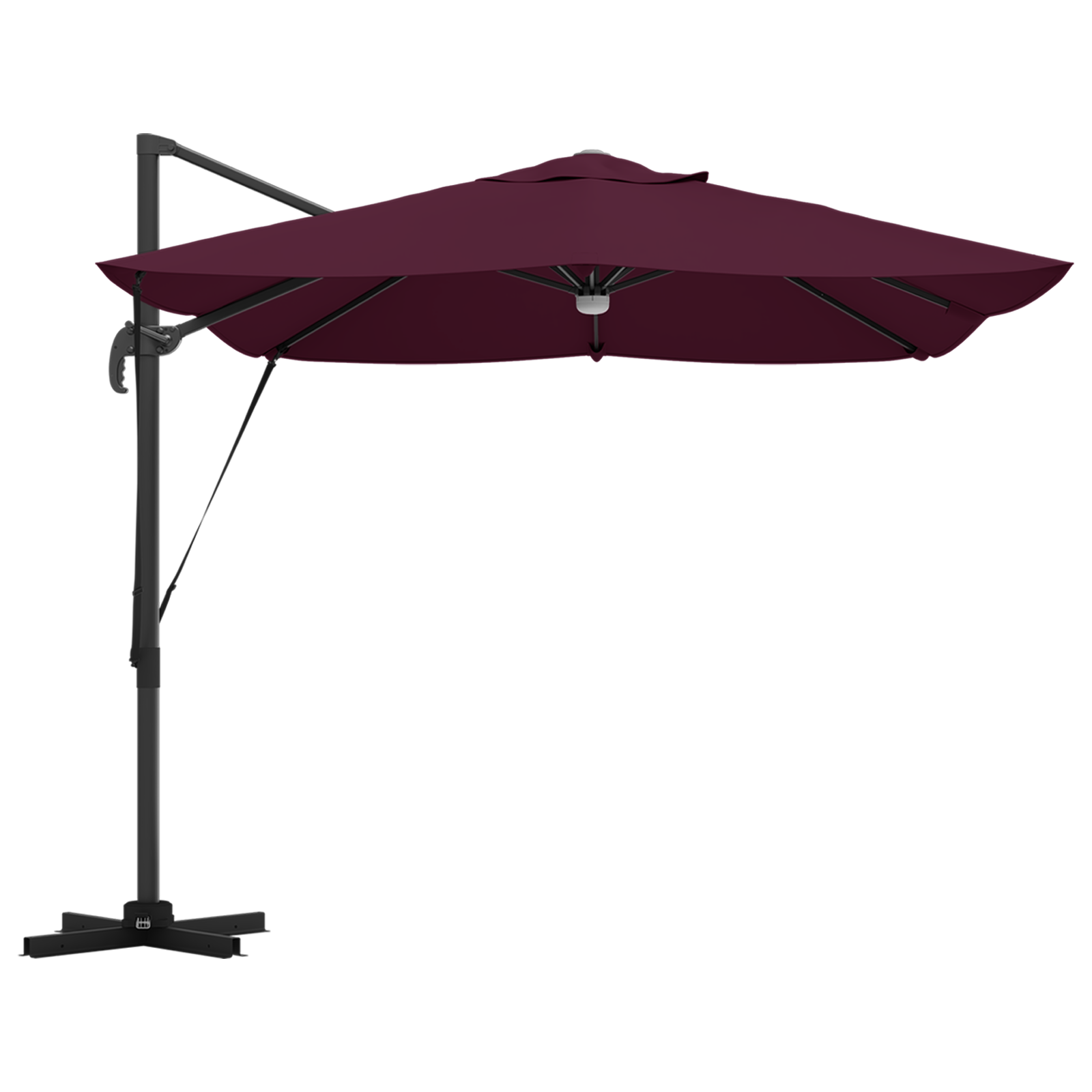 Umbrela Cantilever - Bordo Bordo Metal și Țesătură Mediu Pliabil GartenMobel Dekor