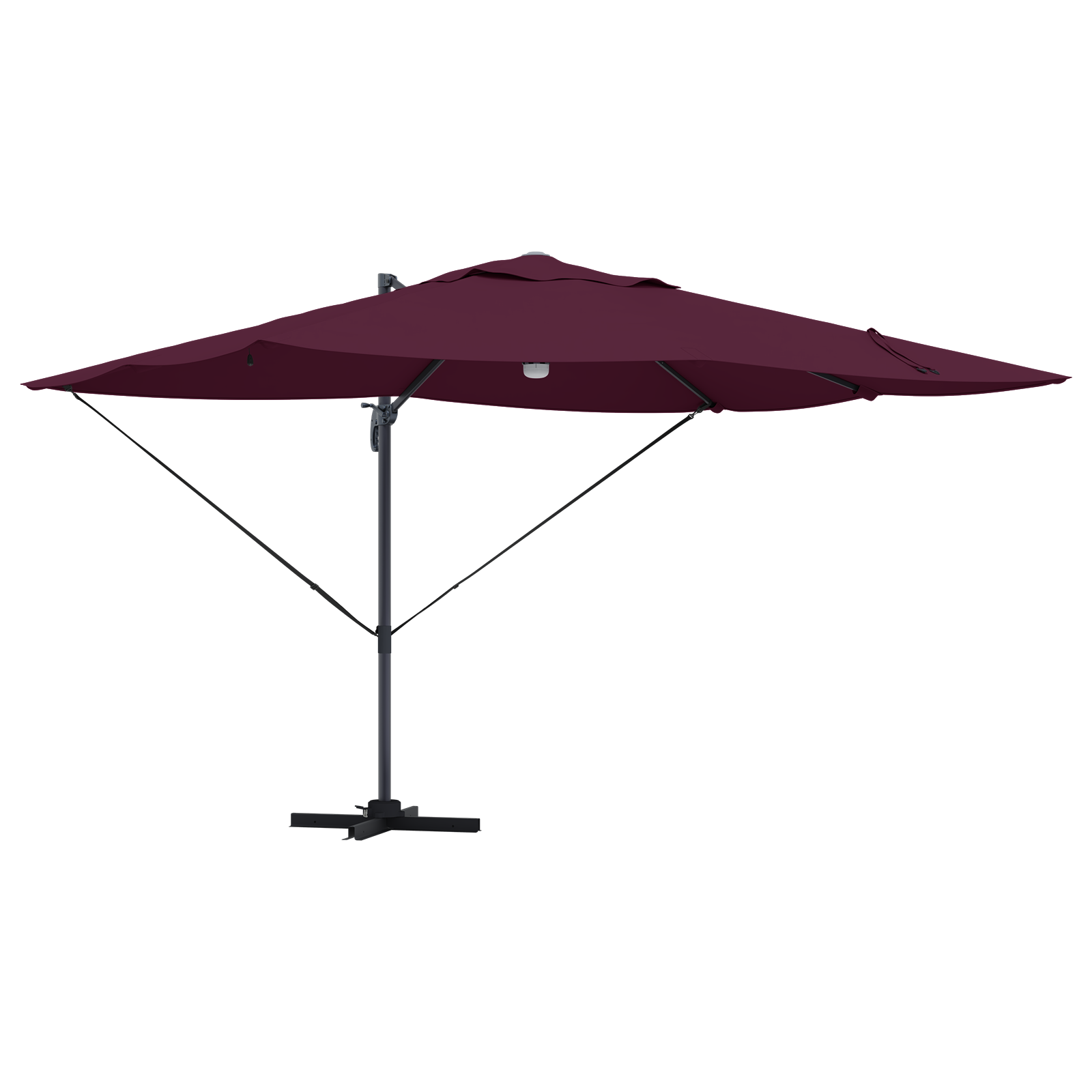 Umbrela Cantilever - Bordo Bordo Metal și Țesătură Mediu Pliabil GartenMobel Dekor