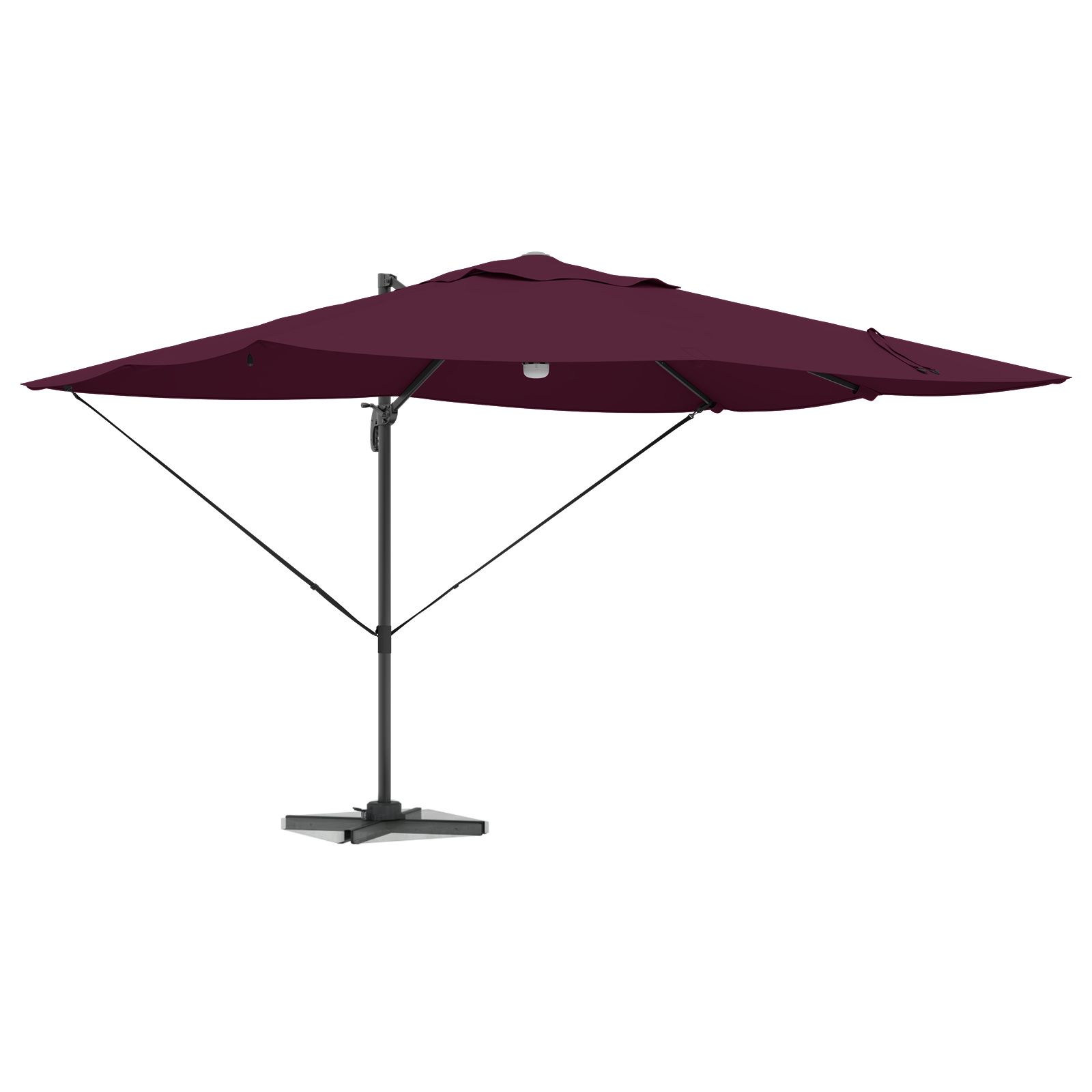 Umbrela Cantilever - Bordo Bordo Metal și Țesătură Mediu Pliabil GartenMobel Dekor