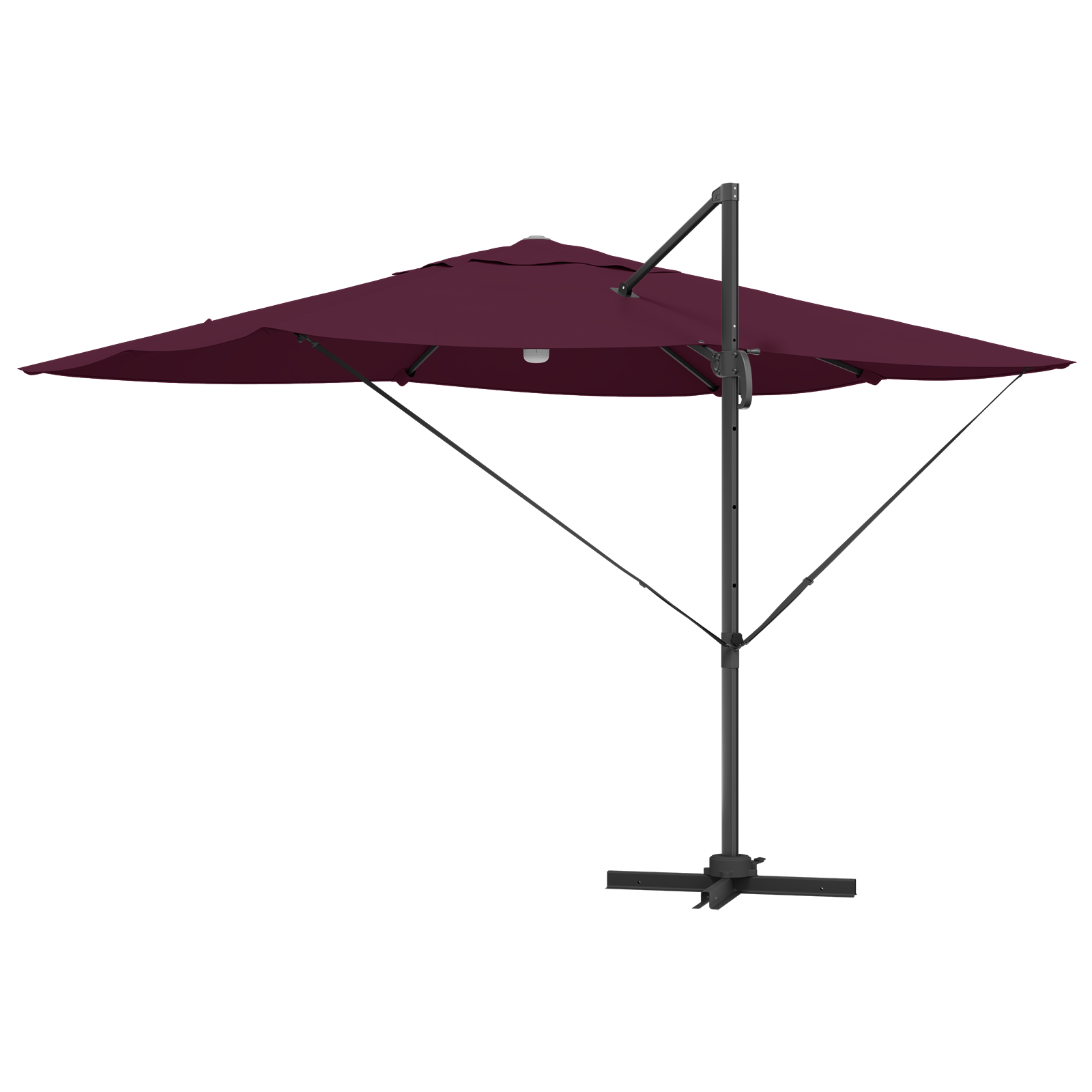 Umbrela Cantilever - Bordo Bordo Metal și Țesătură Mediu Pliabil GartenMobel Dekor