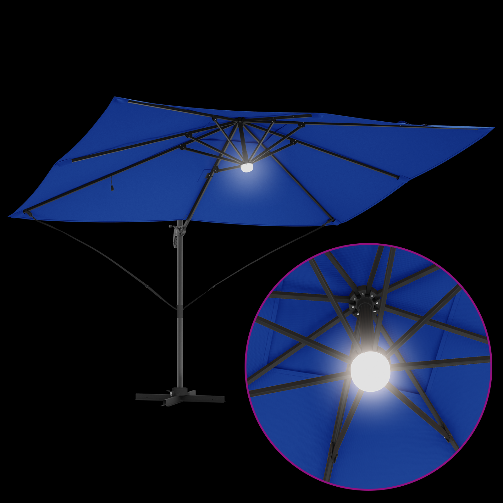 Umbrelă Cantilever Albastră Azur Albastru azur GartenMobel Dekor