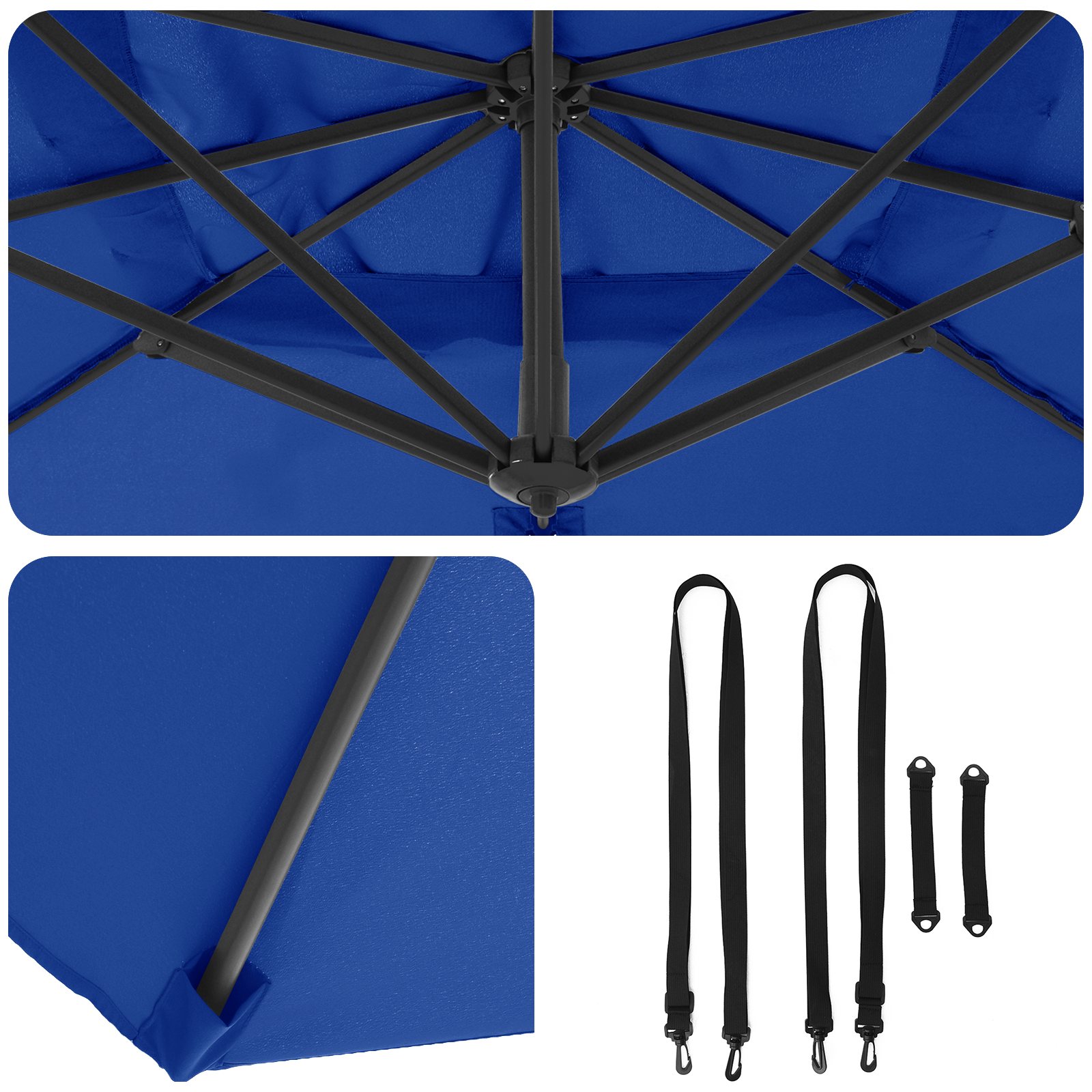 Umbrelă Cantilever Albastră Azure Poliester, Oțel Vopsit Electrostatic GartenMobel Dekor