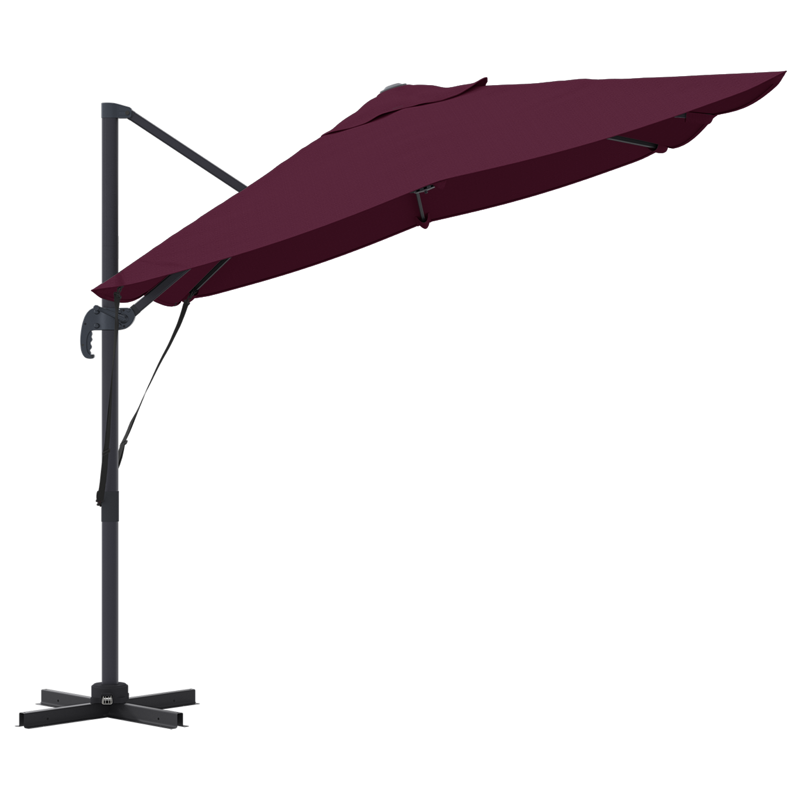 Umbrela Cantilever Bordeaux Roșu Poliester, Oțel Mare GartenMobel Dekor