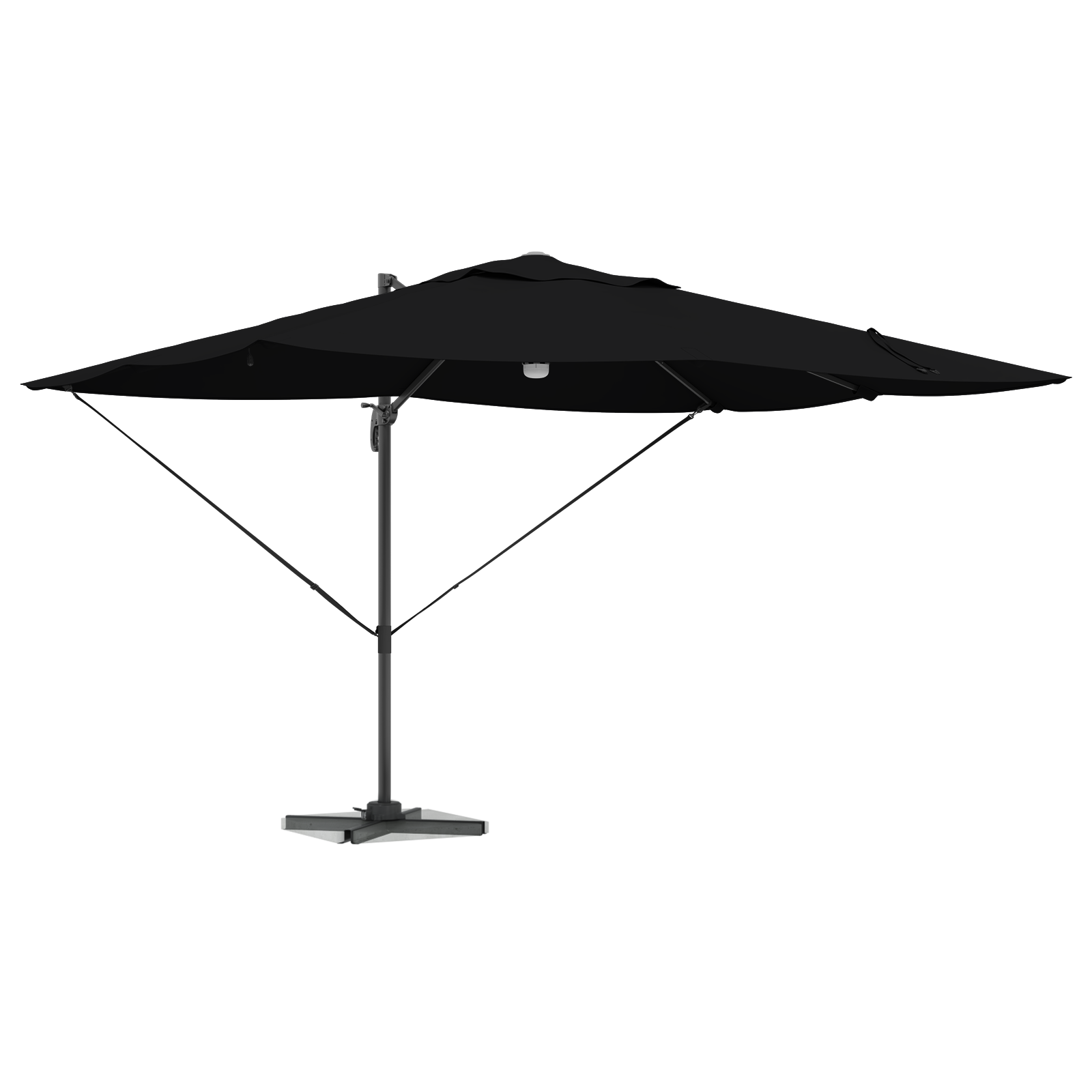 Umbrelă Cantilever Neagră Poliester, Oțel vopsit electrostatic Mare GartenMobel Dekor