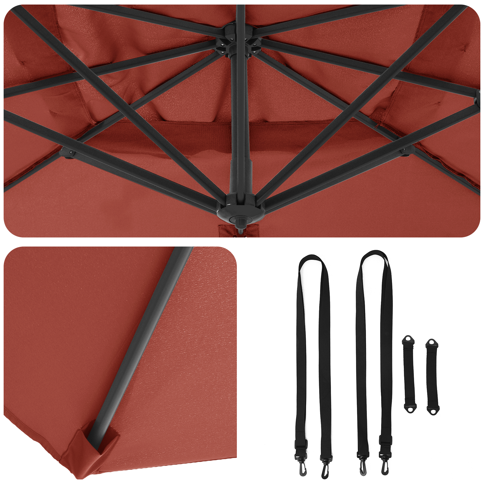 Umbrelă Cantilever Teracotă Poliester, Oțel Mare GartenMobel Dekor