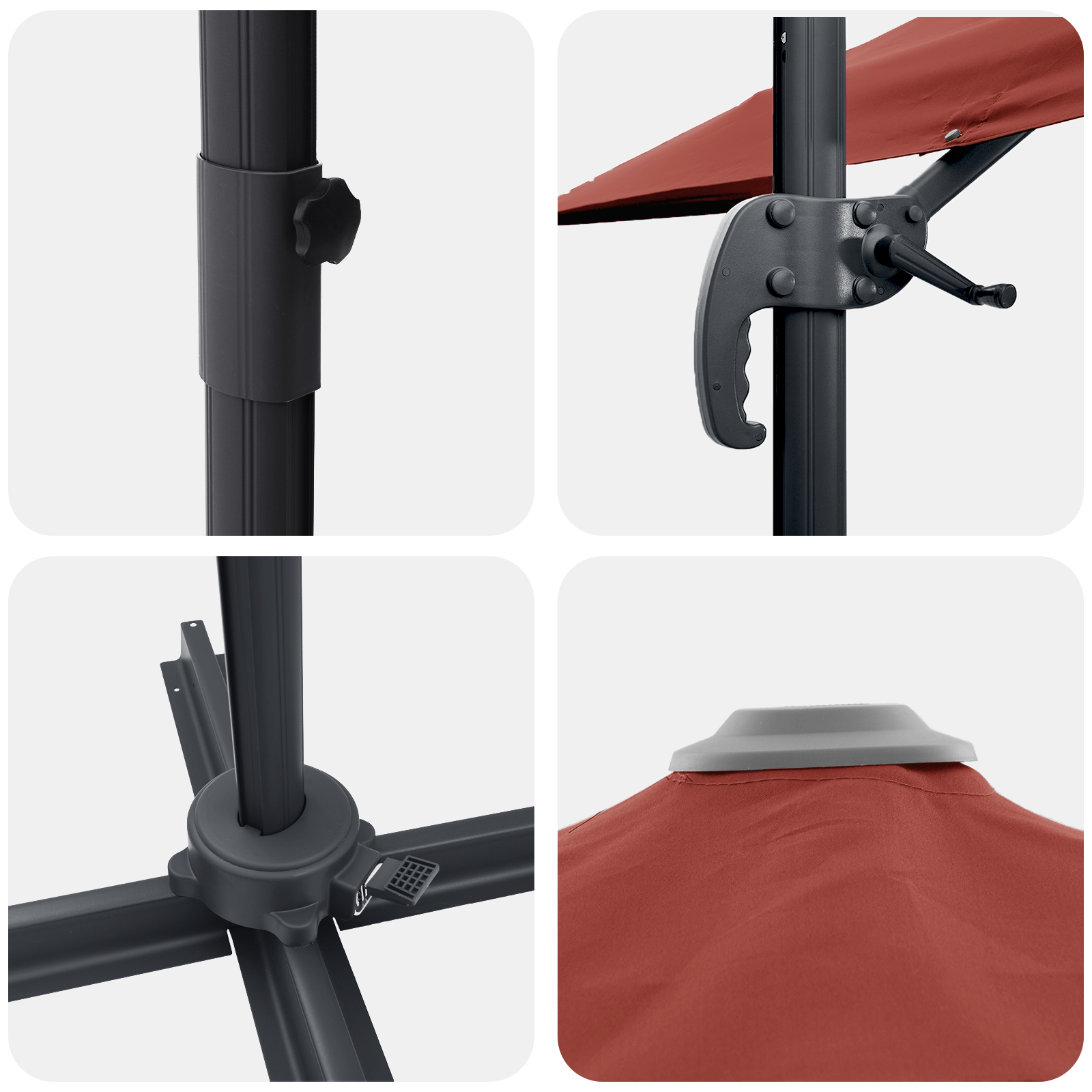 Umbrelă Cantilever Teracotă Poliester, Oțel Mare GartenMobel Dekor