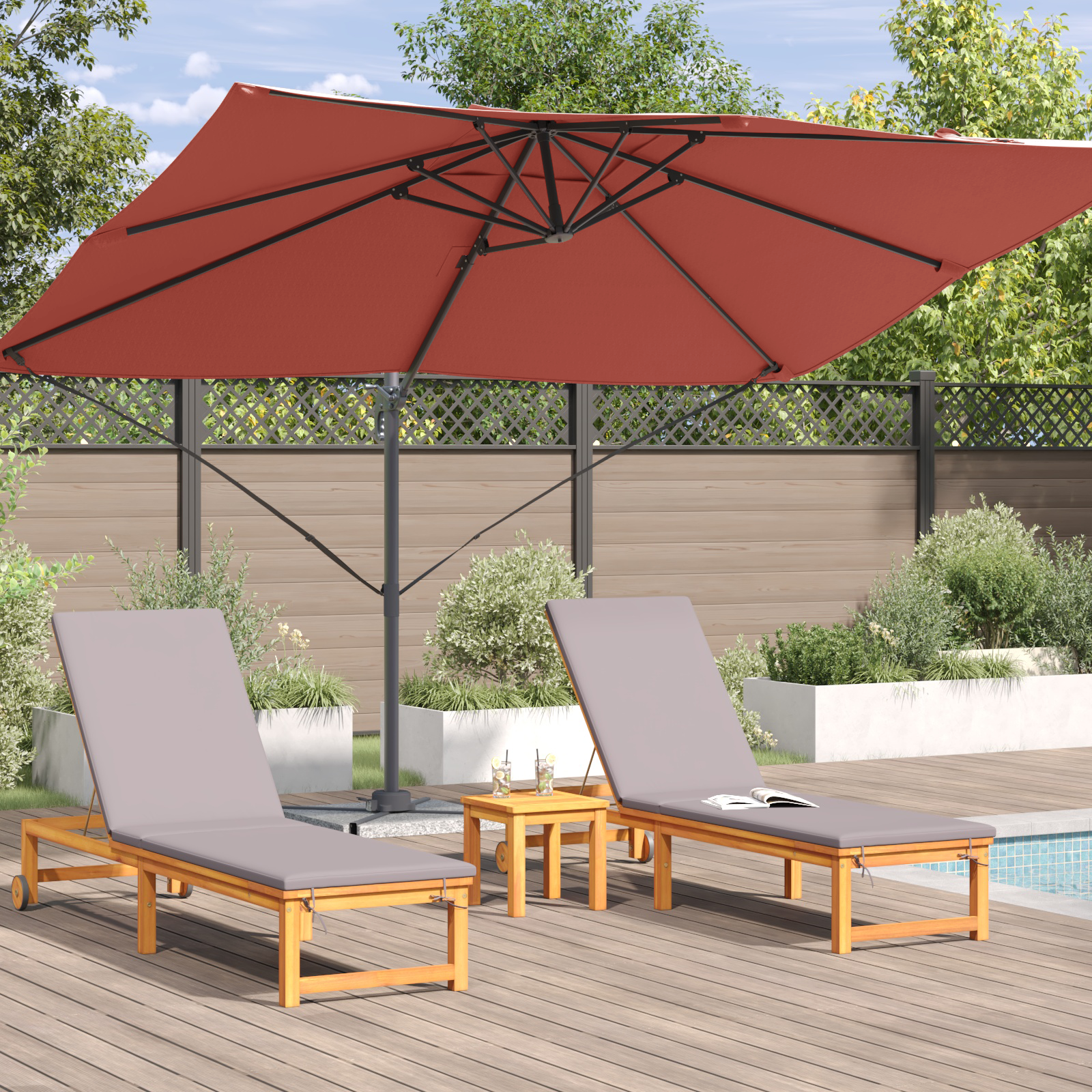 Umbrelă Cantilever Teracotă Poliester, Oțel Mare GartenMobel Dekor