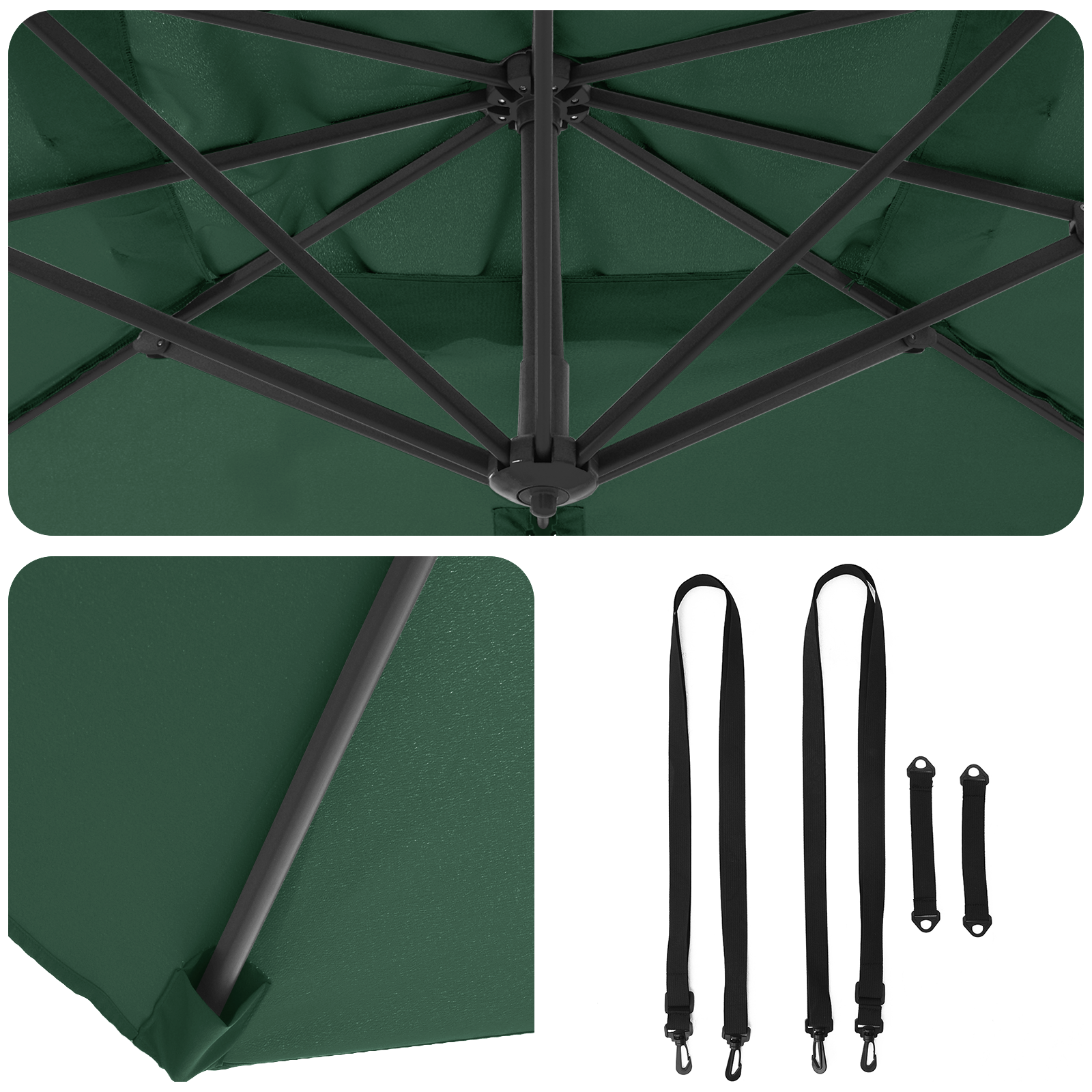 Umbrela Cantilever Verde Verde Poliester și cadru metalic Mare GartenMobel Dekor