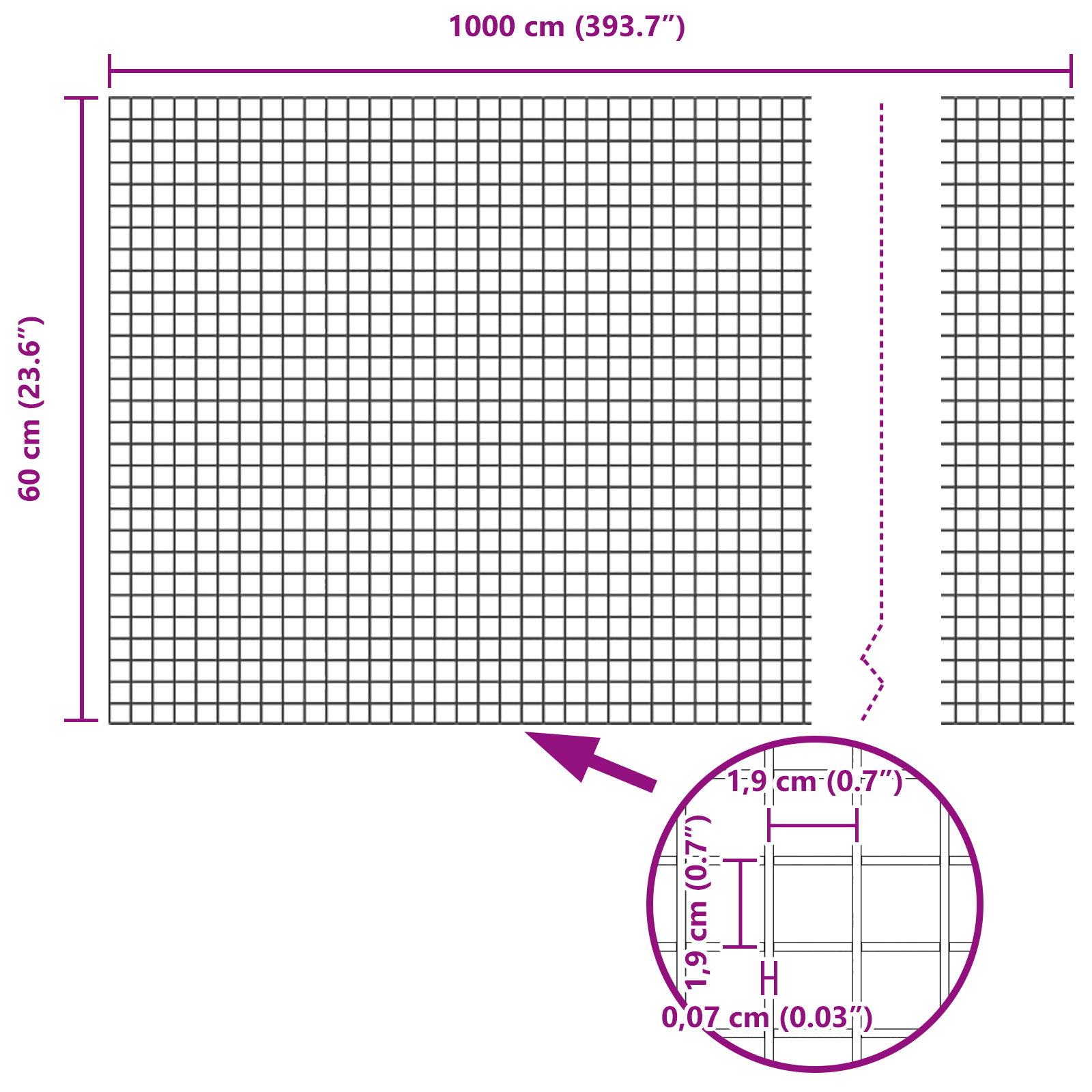 Gard din sârmă sudată 0.6x10 m Oțel galvanizat GartenMobel Dekor