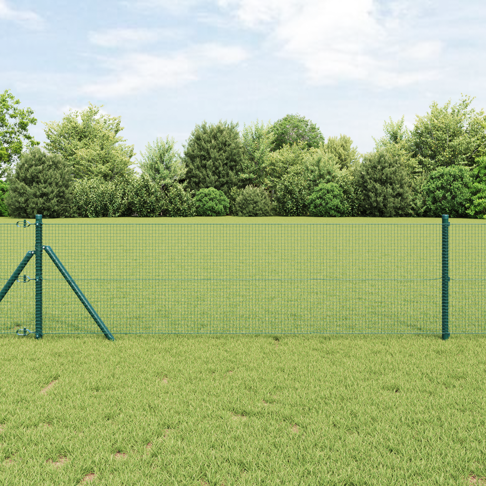 Gard din plasă sudată verde 0.8x25 m oțel GartenMobel Dekor
