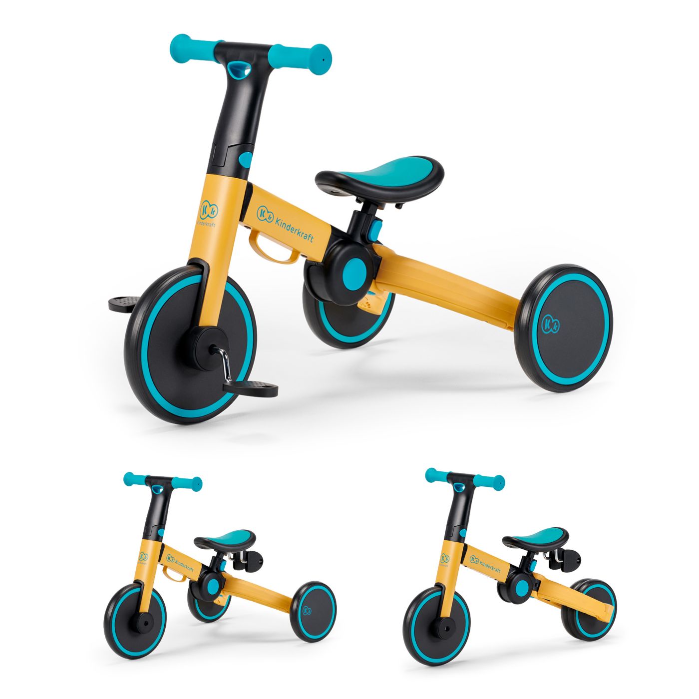 BICICLETA DE ECHILIBRU / TRICICLETA KINDERKRAFT 4TRIKE, PRIMROSE YELLOW SuperHeroes ToysZone