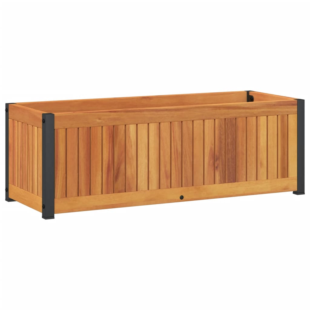Jardinieră de grădină, 80x30x27,5 cm, lemn masiv acacia/oțel GartenMobel Dekor