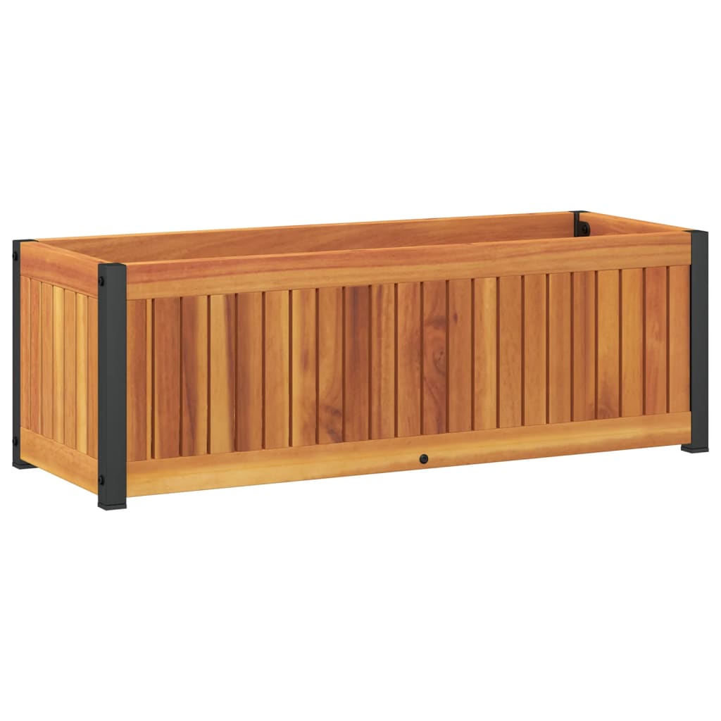Jardinieră de grădină, 80x30x27,5 cm, lemn masiv acacia/oțel GartenMobel Dekor