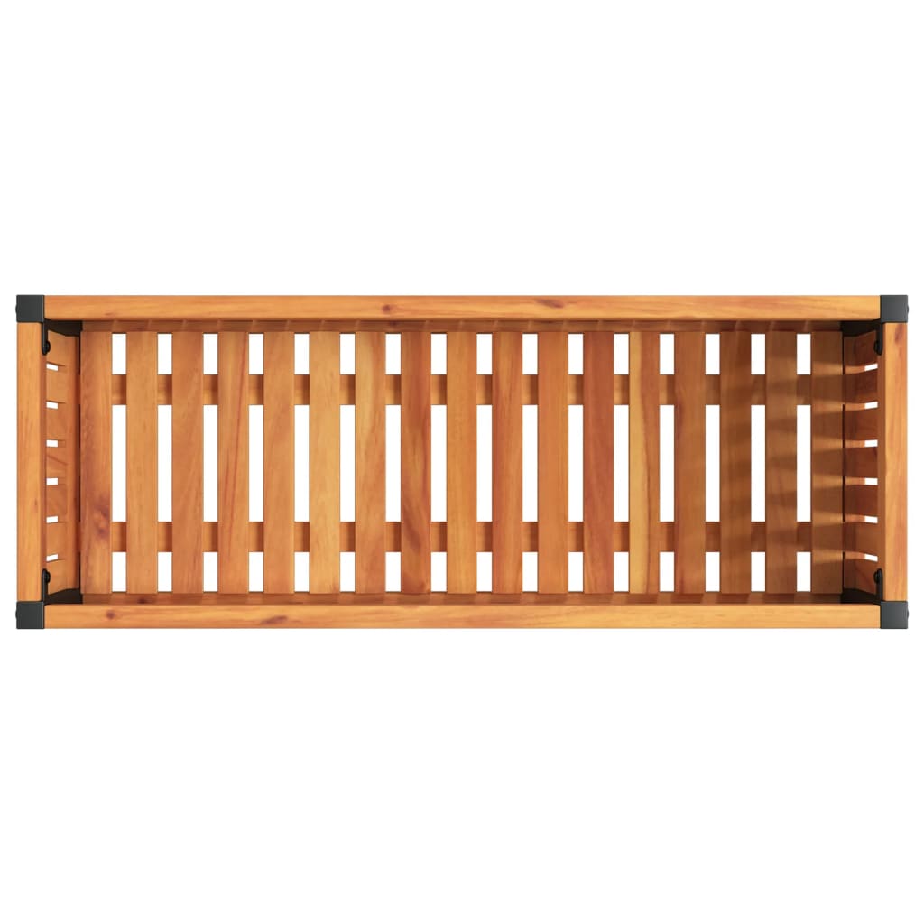 Jardinieră de grădină, 80x30x27,5 cm, lemn masiv acacia/oțel GartenMobel Dekor