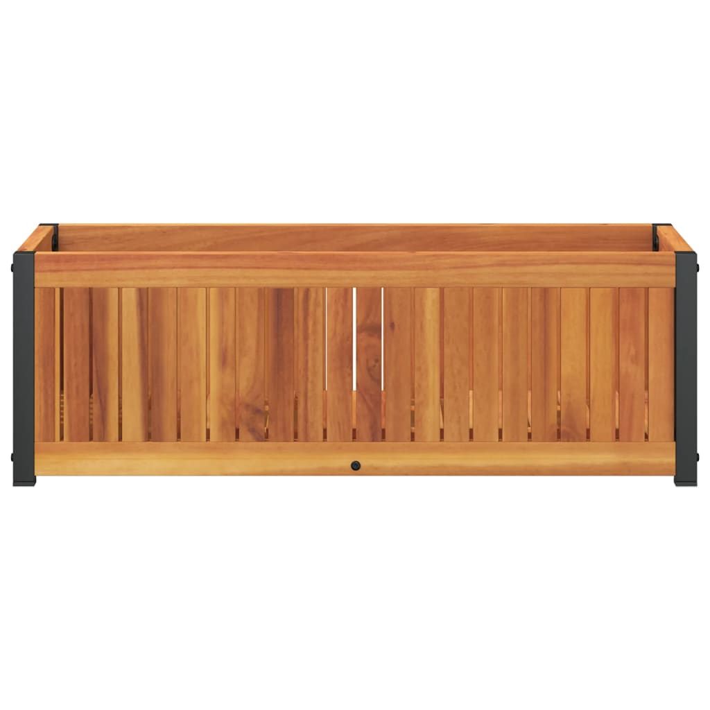 Jardinieră de grădină, 80x30x27,5 cm, lemn masiv acacia/oțel GartenMobel Dekor