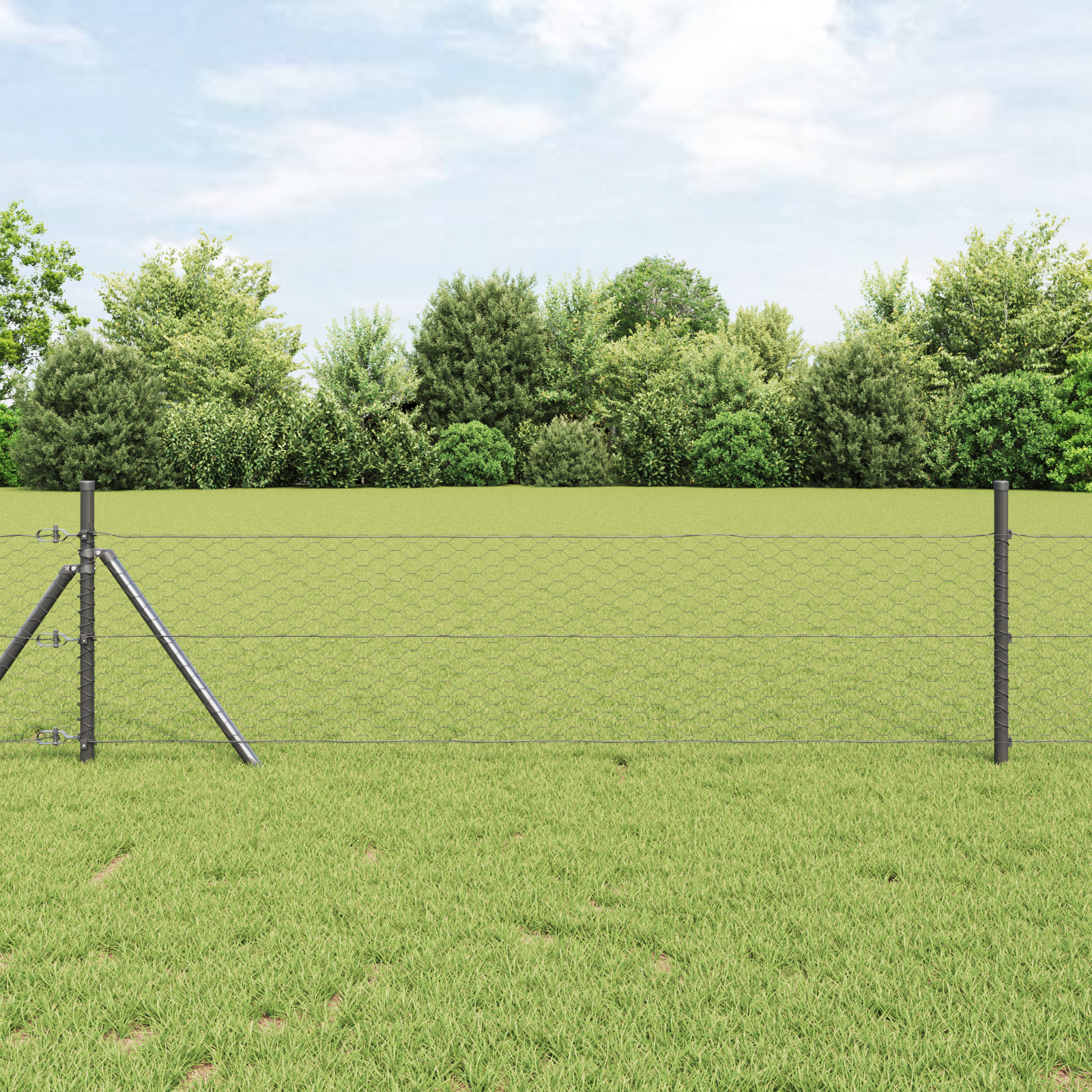 Gard Hexagonal Gri 0.5x10 m Oțel GartenMobel Dekor
