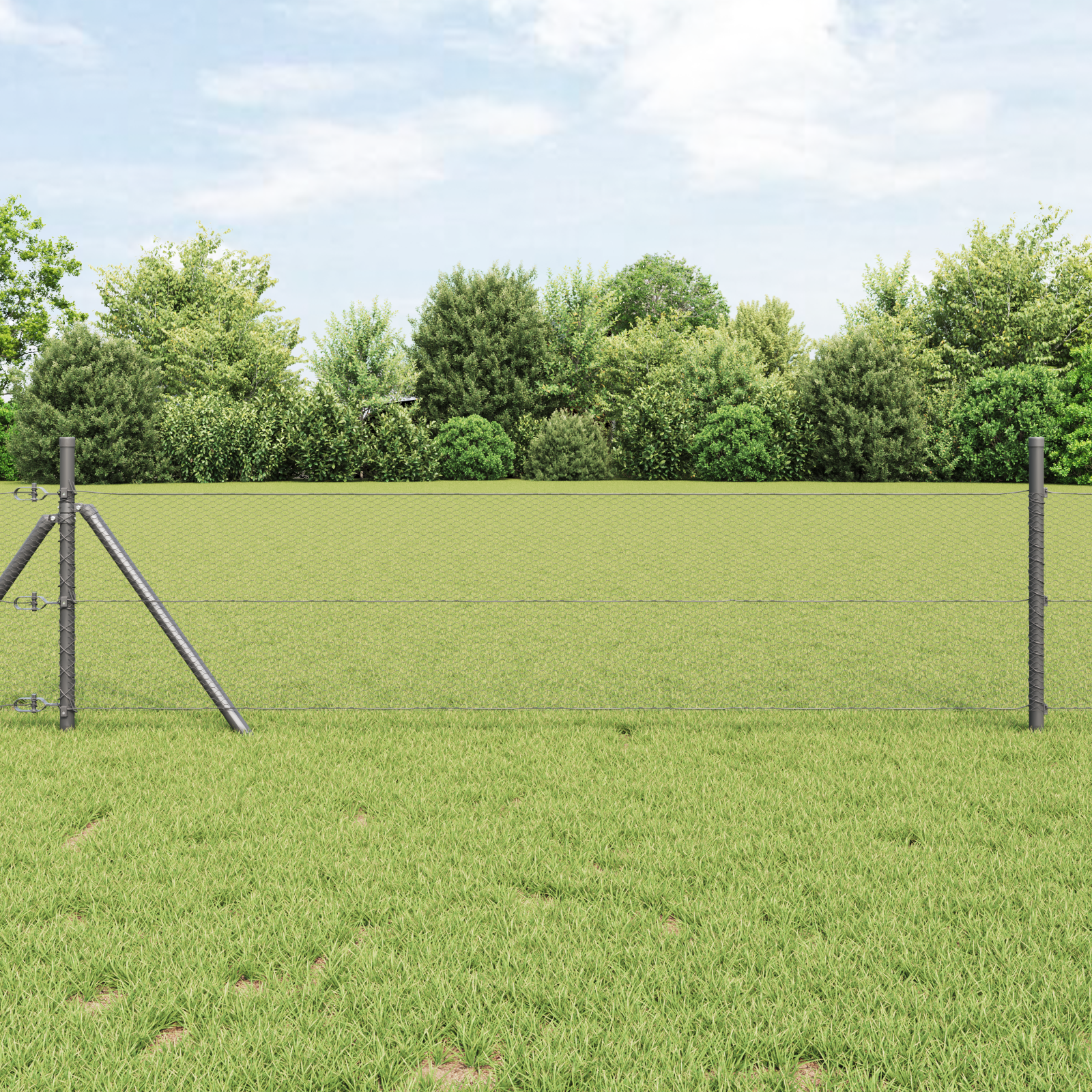 gard hexagonal gri 0.5x10 m oțel GartenMobel Dekor
