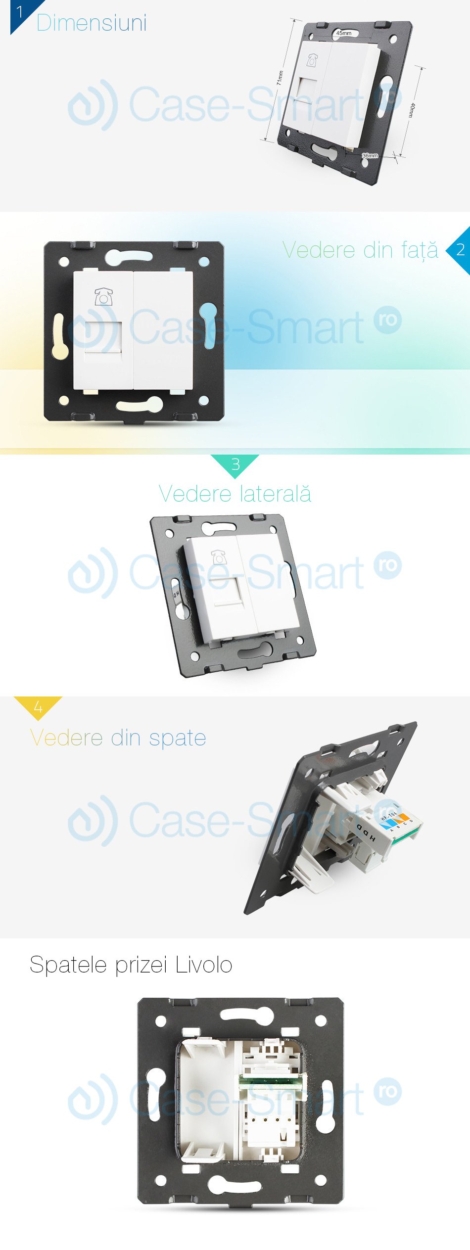 Priza telefon Livolo SmartElectro IntelligentHouse