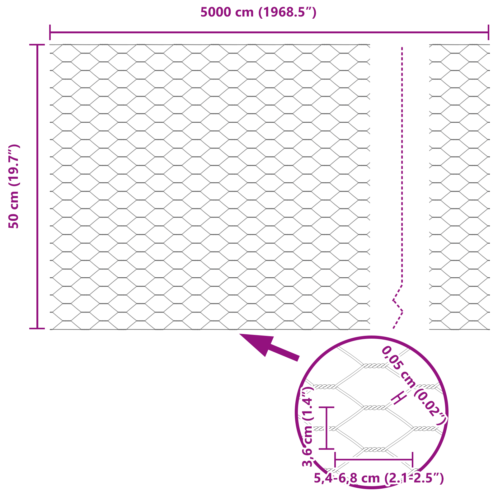 Gard Hexagonal 0.5x50 m Oțel Galvanizat GartenMobel Dekor