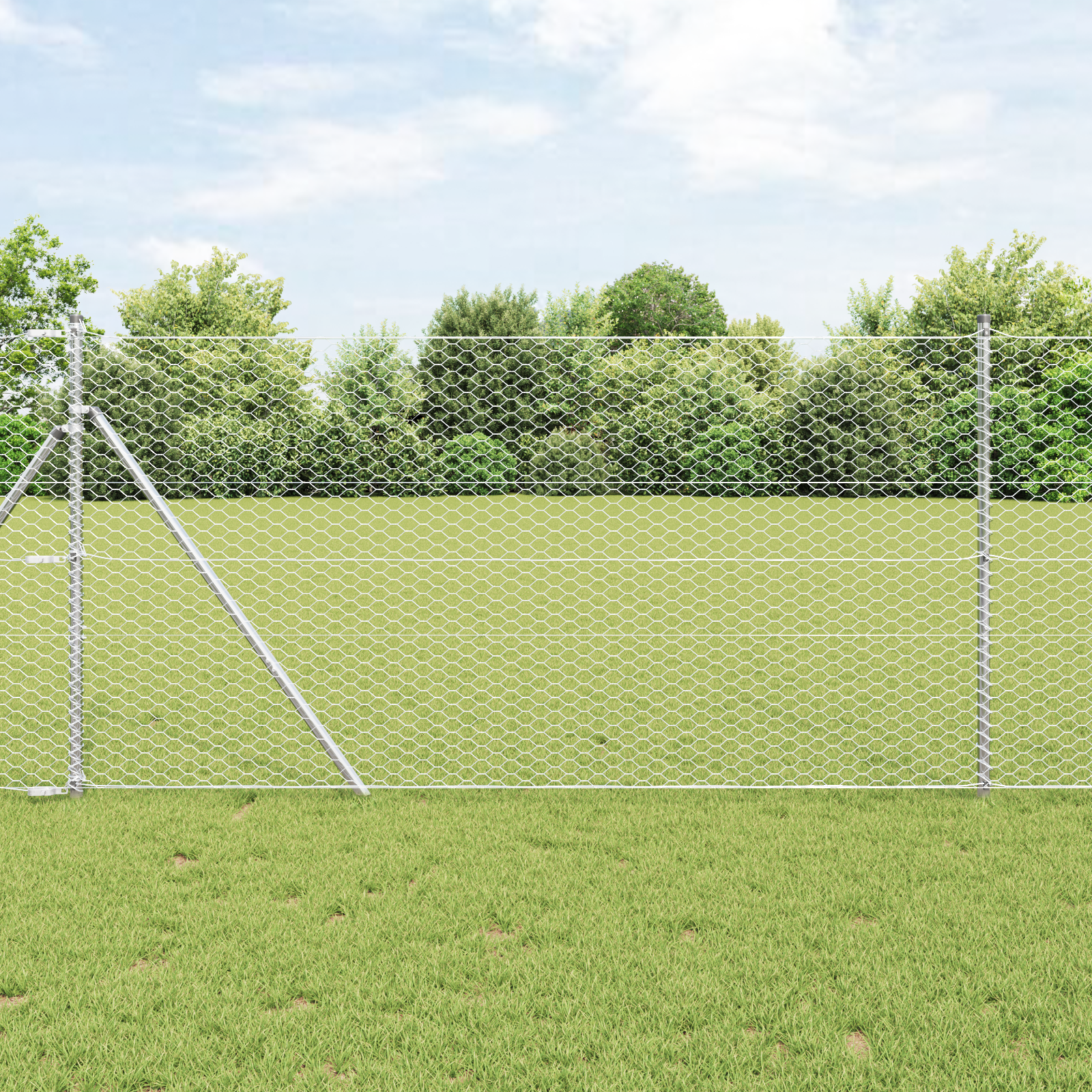 Gard hexagonal 1x50 m Oțel galvanizat GartenMobel Dekor
