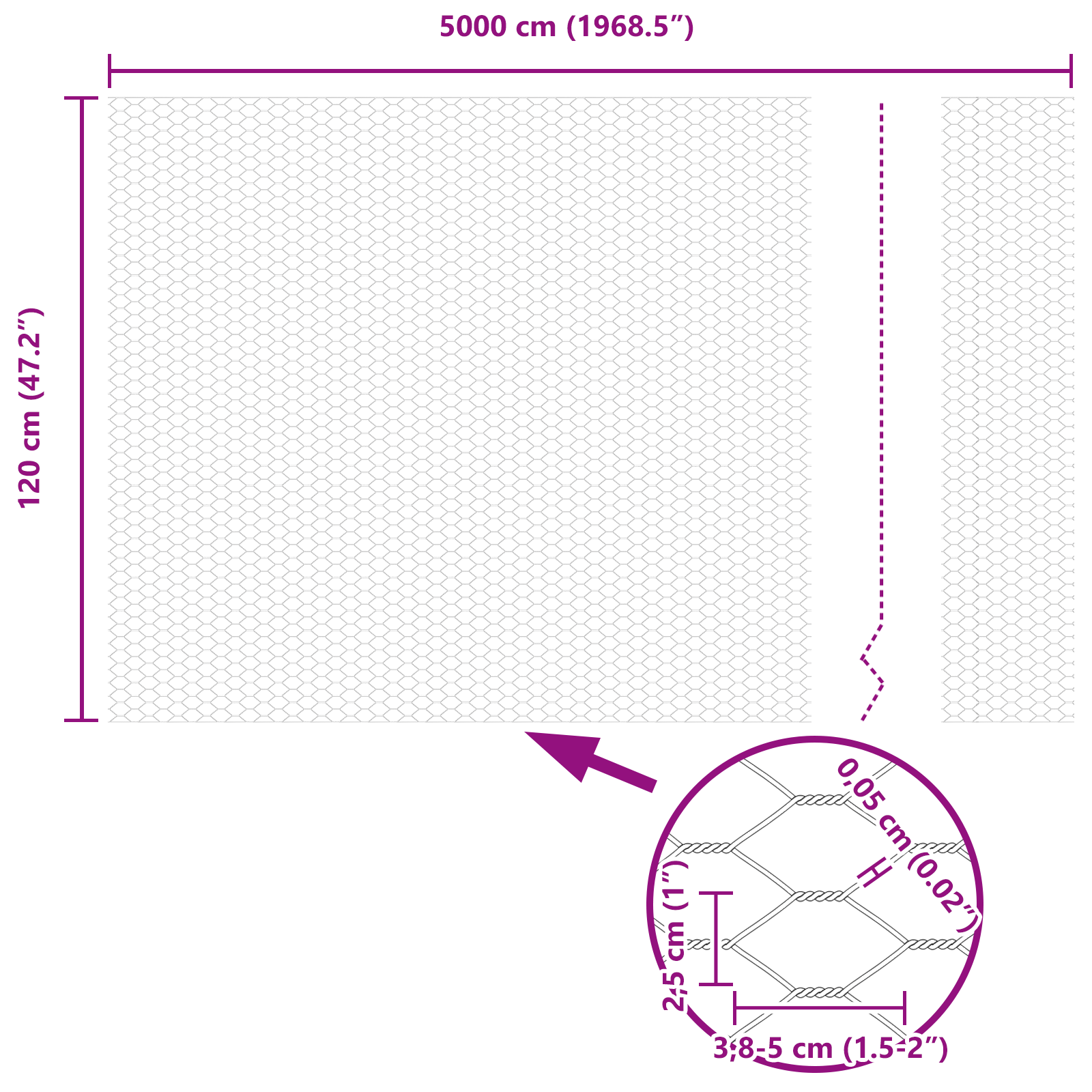 Plasă Hexagonală 1.2x50 m Oțel Galvanizat GartenMobel Dekor