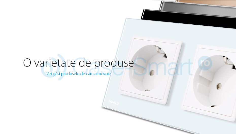 Priza cvintupla Livolo cu rama din sticla SmartElectro IntelligentHouse