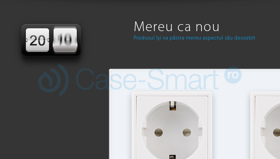 Priza cvintupla Livolo cu rama din sticla SmartElectro IntelligentHouse