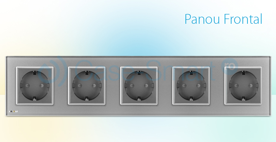 Priza cvintupla Livolo cu rama din sticla SmartElectro IntelligentHouse