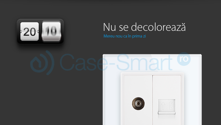 Priza dubla TV + Telefon Livolo cu rama din sticla SmartElectro IntelligentHouse