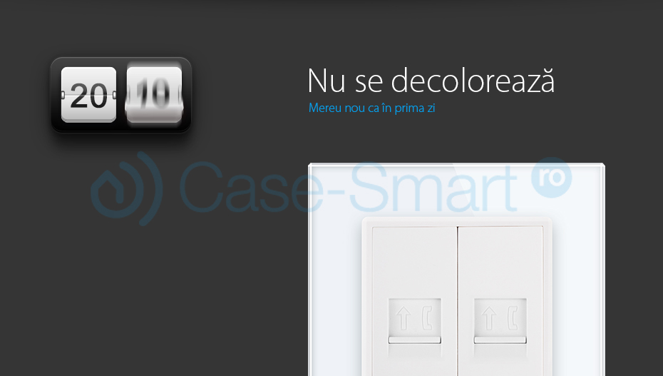 Priza dubla Telefon Livolo cu rama din sticla SmartElectro IntelligentHouse