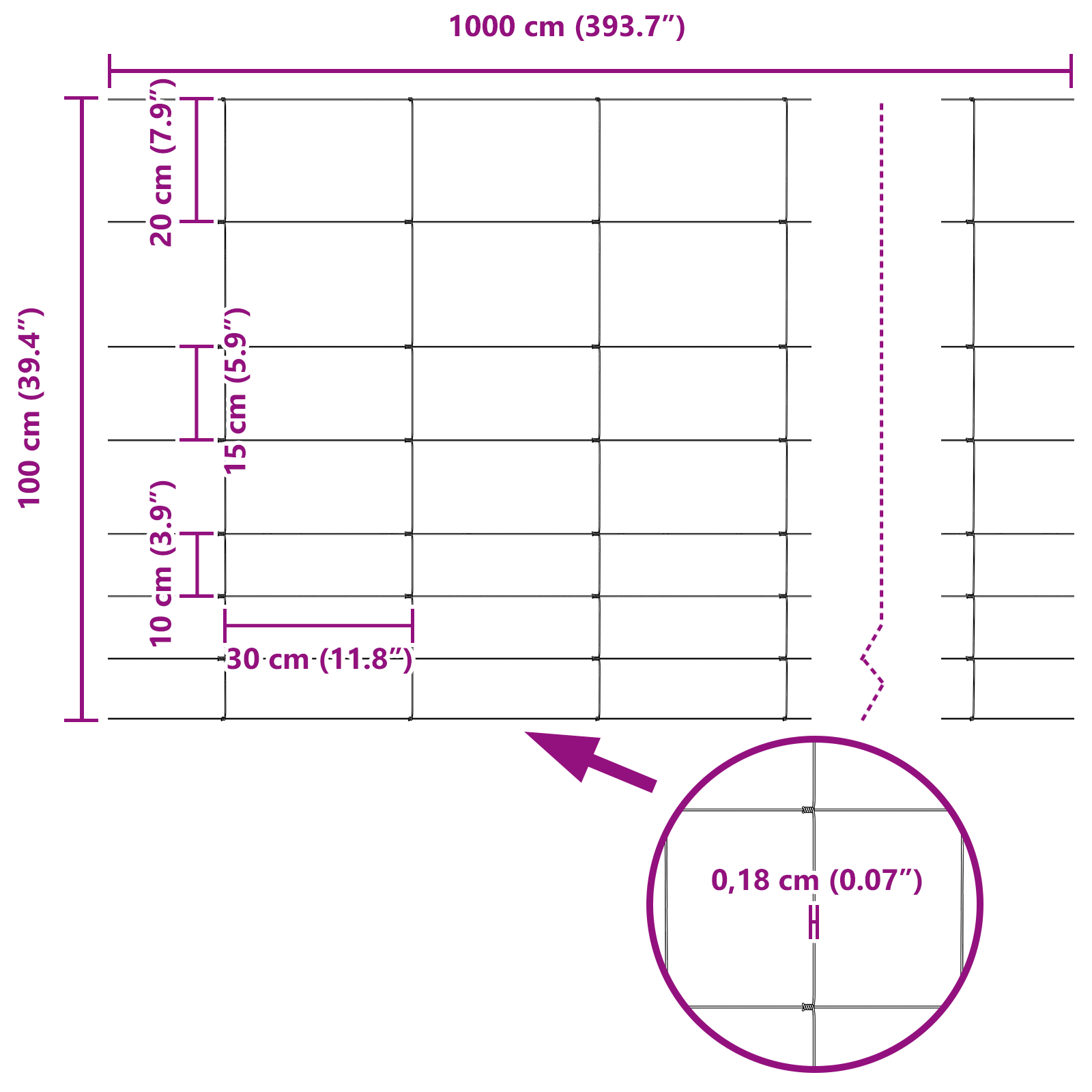 Împrejmuire câmp 1x10 m Oțel galvanizat GartenMobel Dekor
