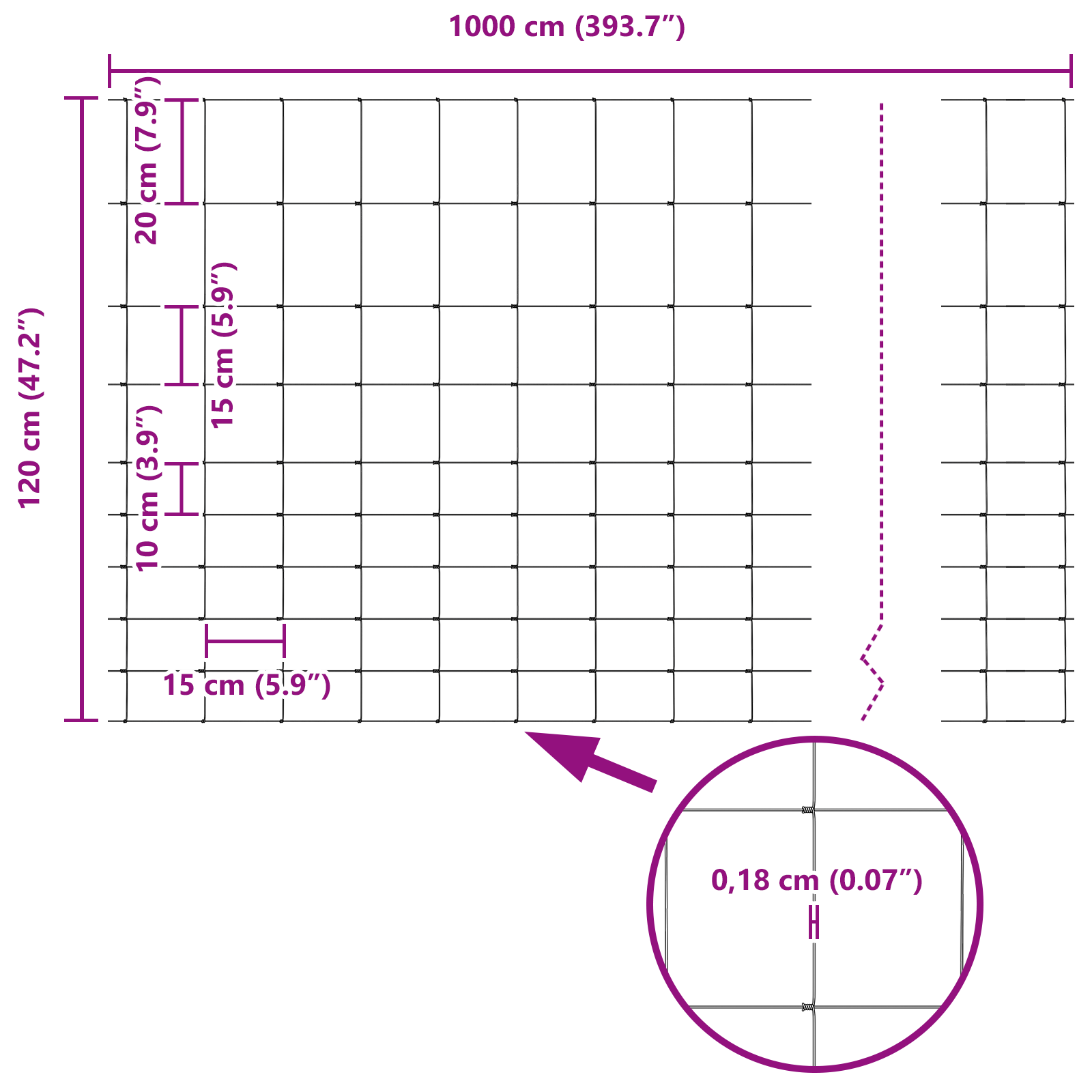 Îngrădire de Câmp 1.2x10 m Oțel Galvanizat GartenMobel Dekor
