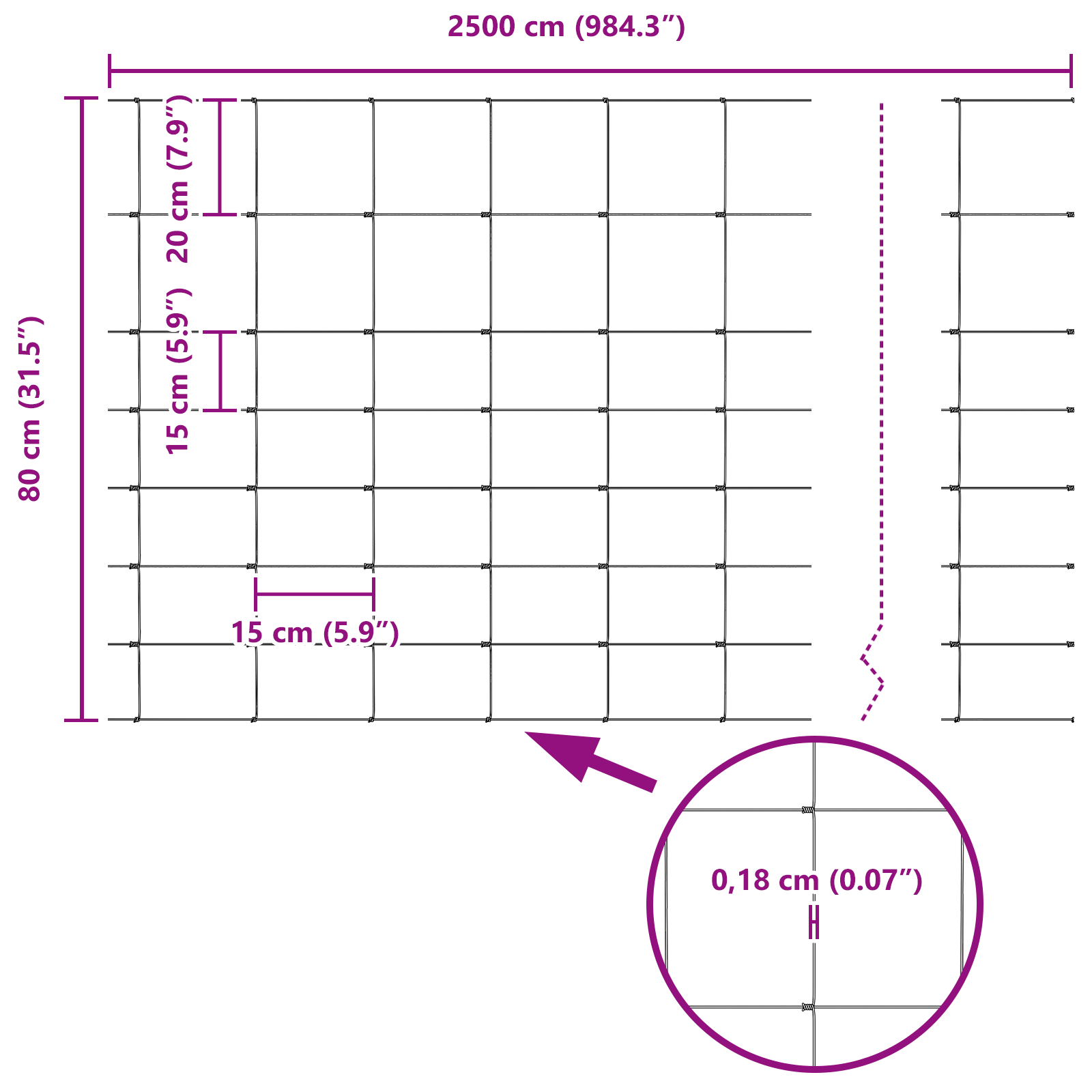 Gard de Câmp 0.8x25 m Oțel galvanizat GartenMobel Dekor