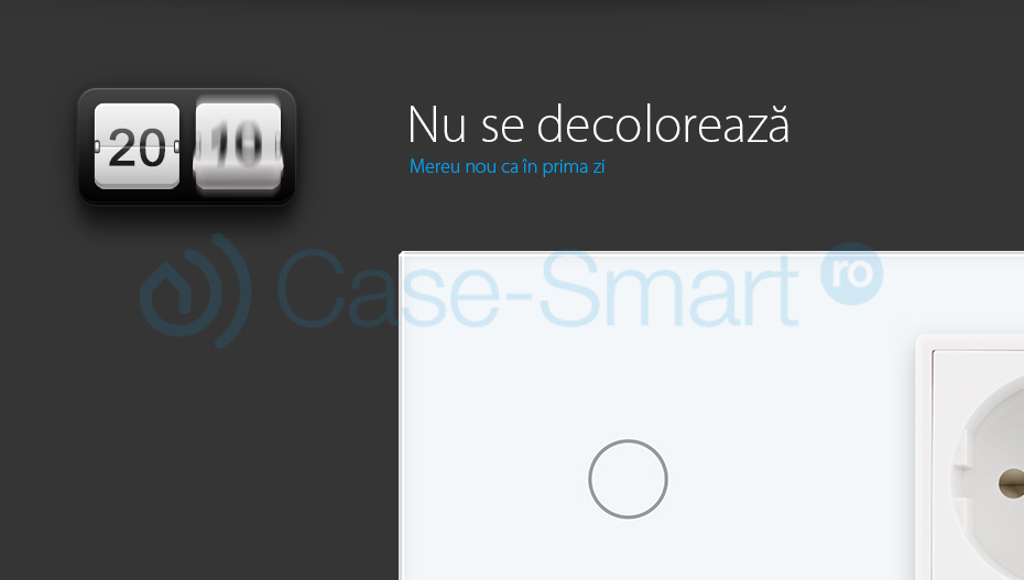 Rama intrerupator cu touch simplu+priza tripla LIVOLO din sticla SmartElectro IntelligentHouse