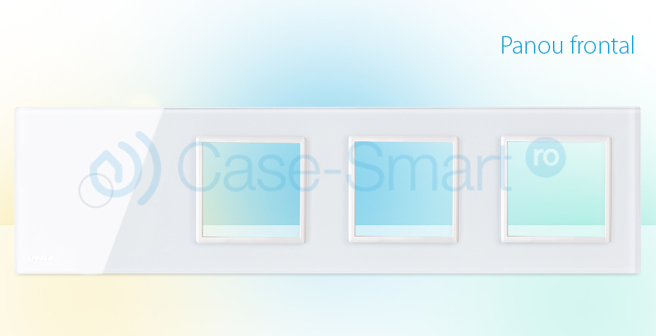 Rama intrerupator cu touch simplu+priza tripla LIVOLO din sticla SmartElectro IntelligentHouse