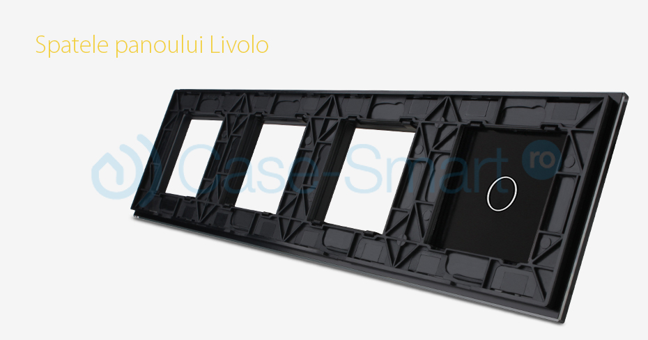 Rama intrerupator cu touch simplu+priza tripla LIVOLO din sticla SmartElectro IntelligentHouse