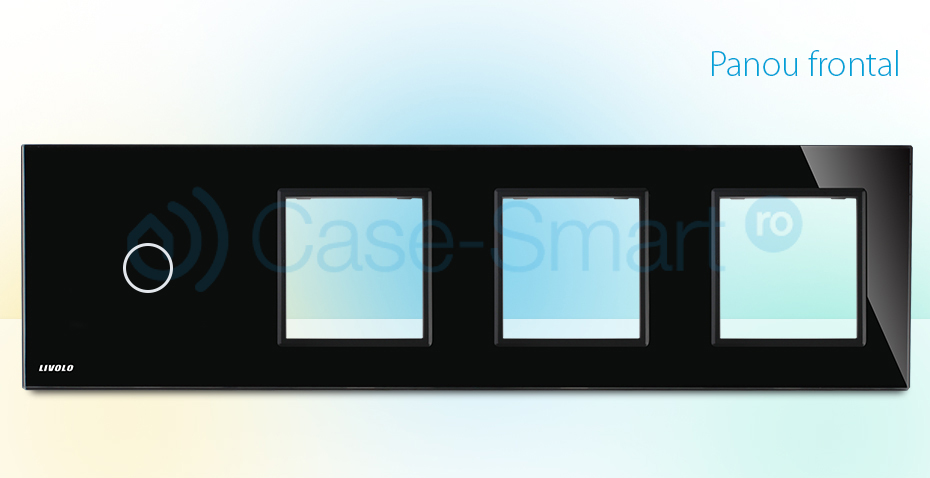 Rama intrerupator cu touch simplu+priza tripla LIVOLO din sticla SmartElectro IntelligentHouse