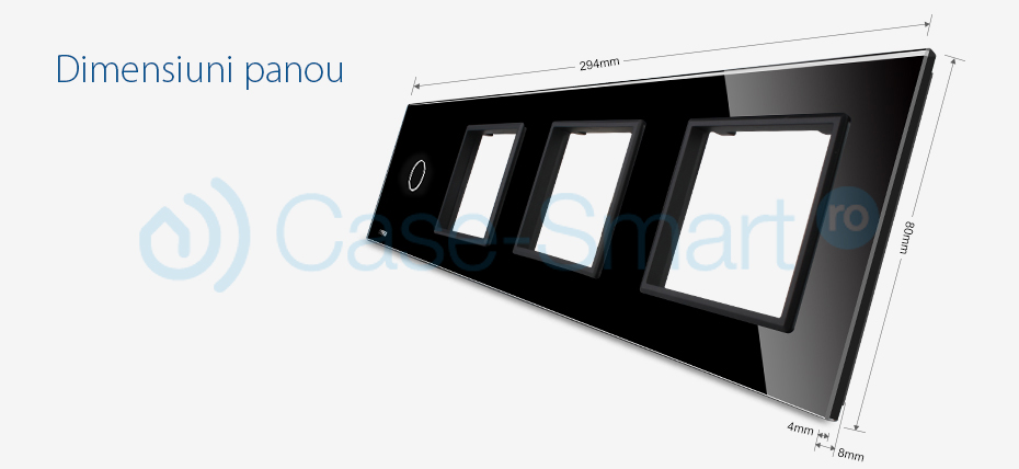 Rama intrerupator cu touch simplu+priza tripla LIVOLO din sticla SmartElectro IntelligentHouse