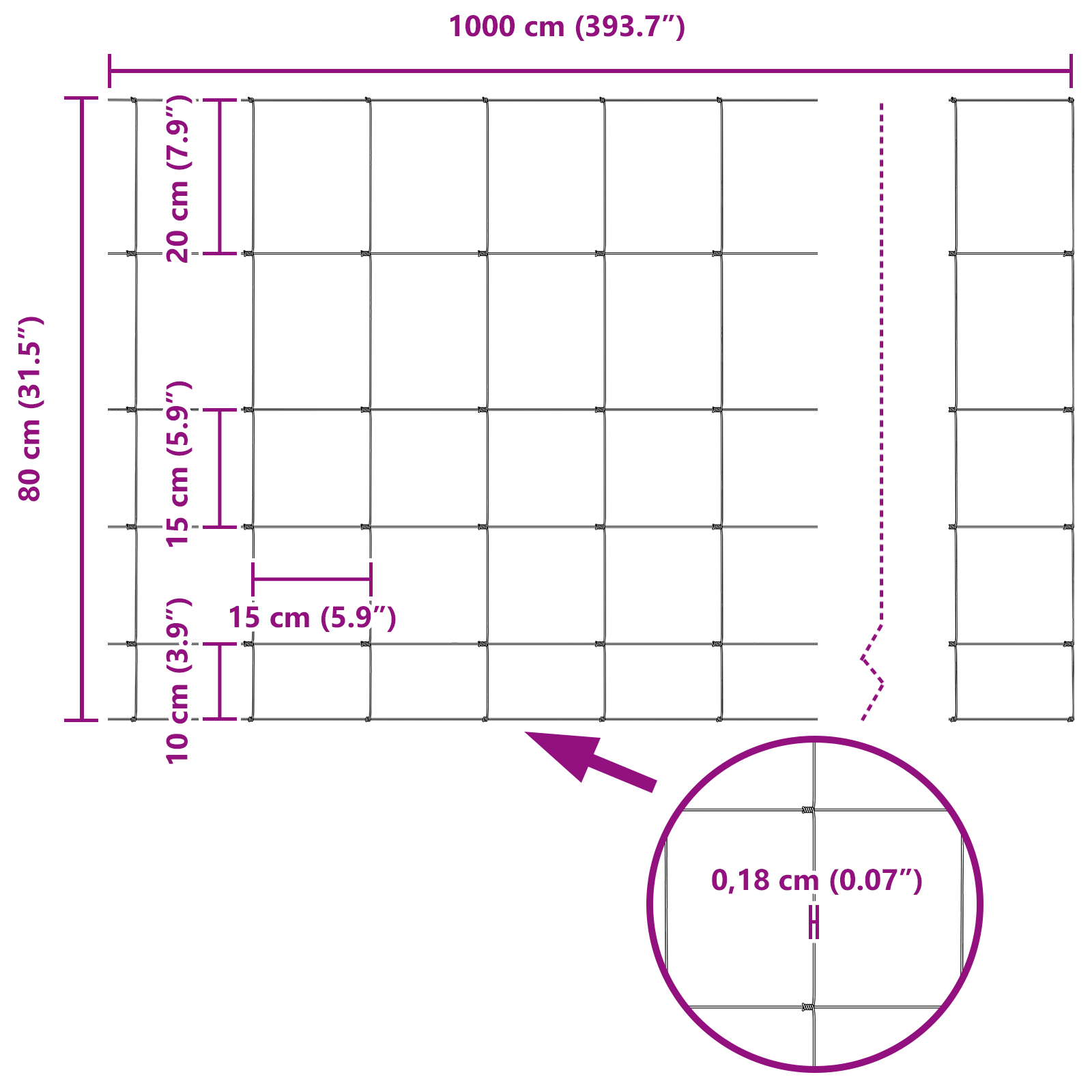 Împrejmuire de câmp 0,8x100 m Oțel galvanizat GartenMobel Dekor