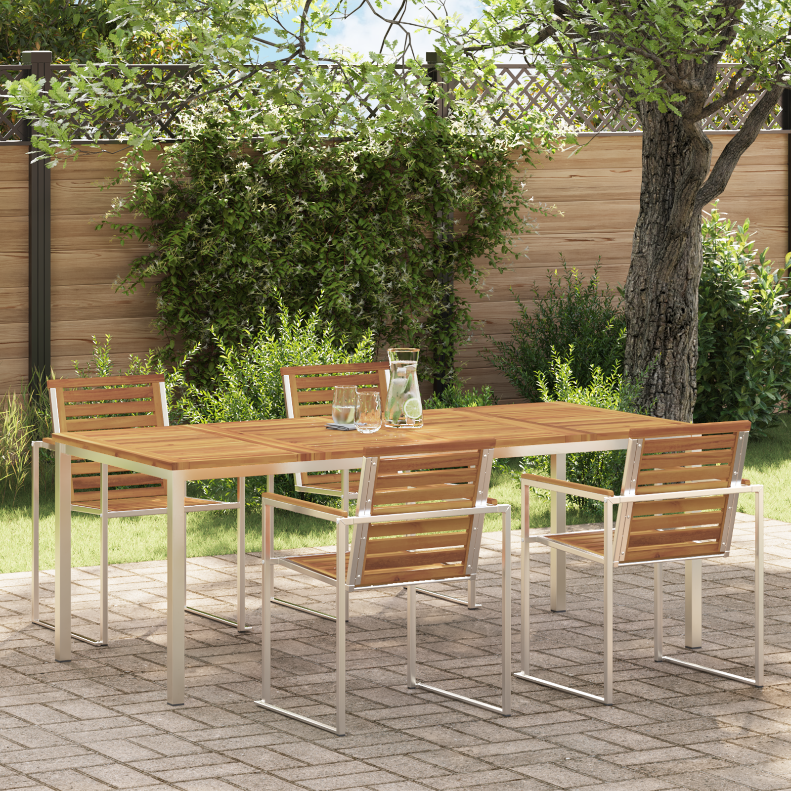 Masă de dining pentru exterior 200x90x74.5 cm din lemn masiv de acacia GartenMobel Dekor