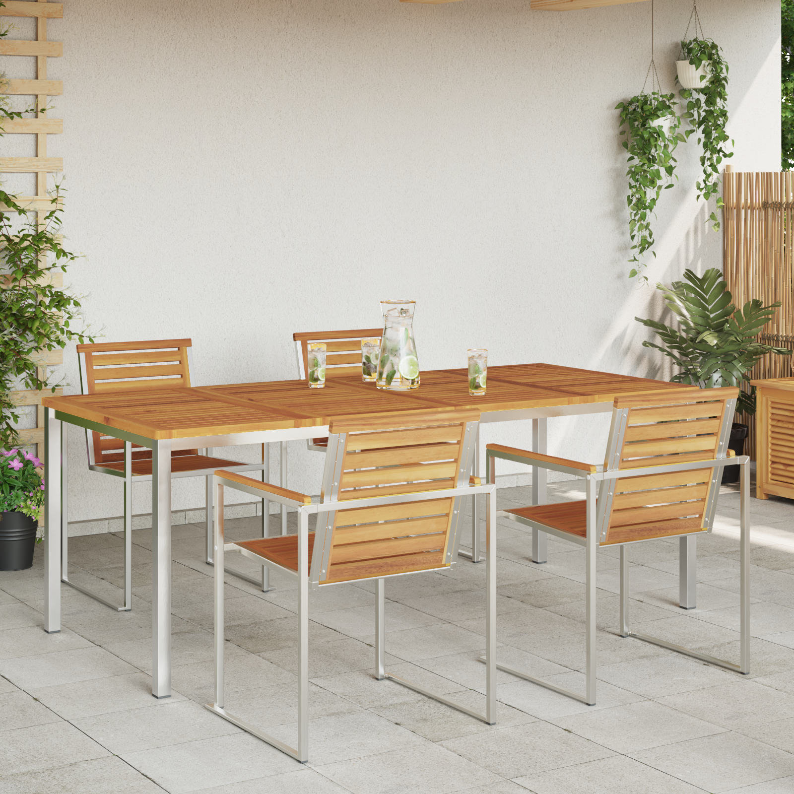 Masă de dining pentru exterior 200x90x74.5 cm din lemn masiv de acacia GartenMobel Dekor