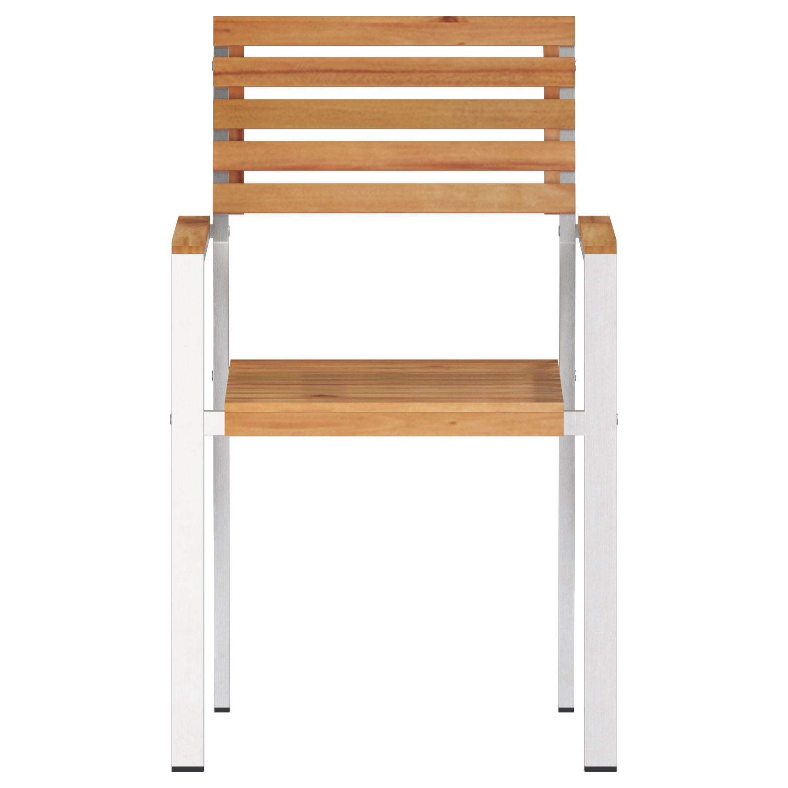 Scaune de Grădină Stivuite 4 pcs Din Lemn Masiv de Teak și Oțel Inoxidabil GartenMobel Dekor
