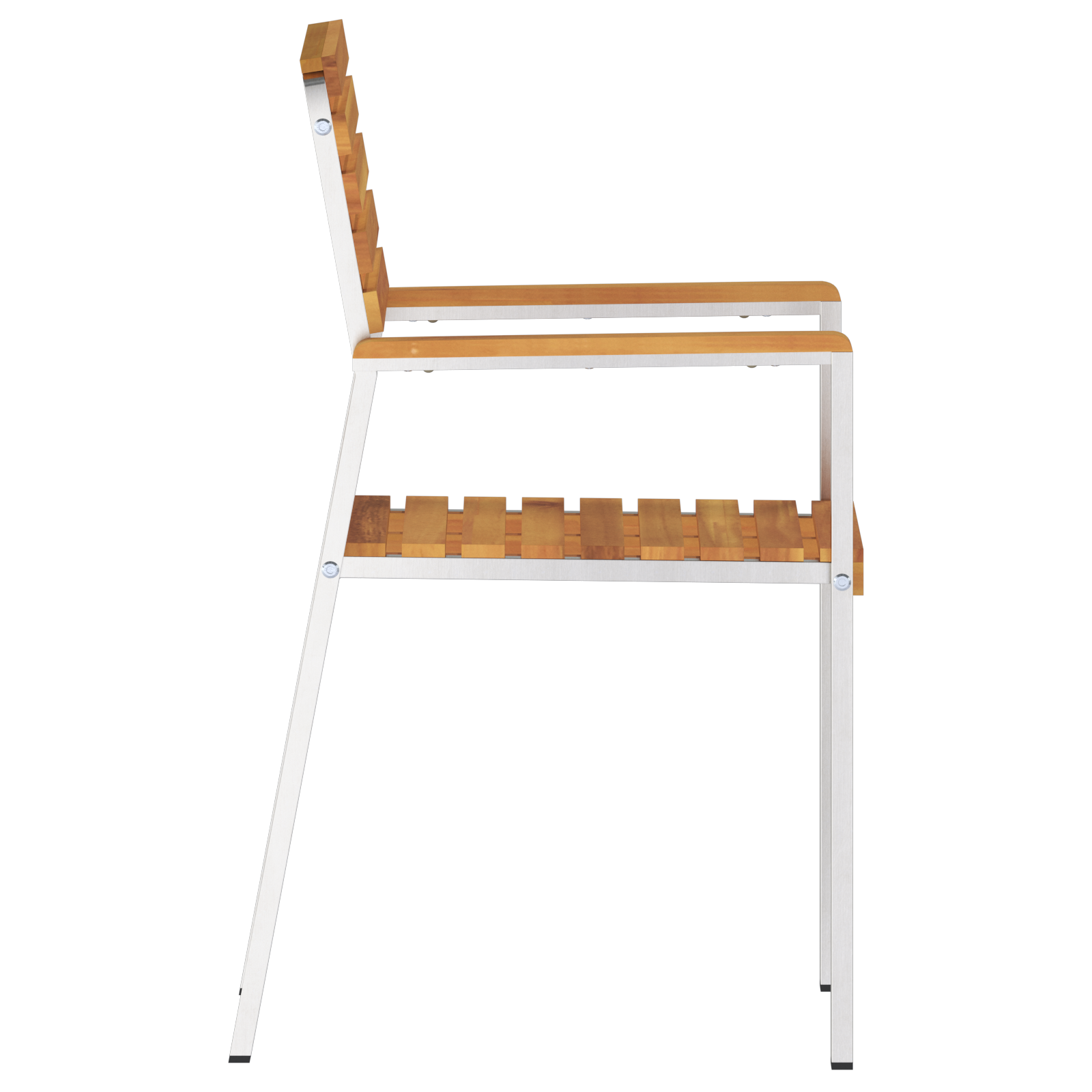 Set de 4 scaune de grădină stackabile din lemn masiv de acacia și oțel inoxidabil GartenMobel Dekor